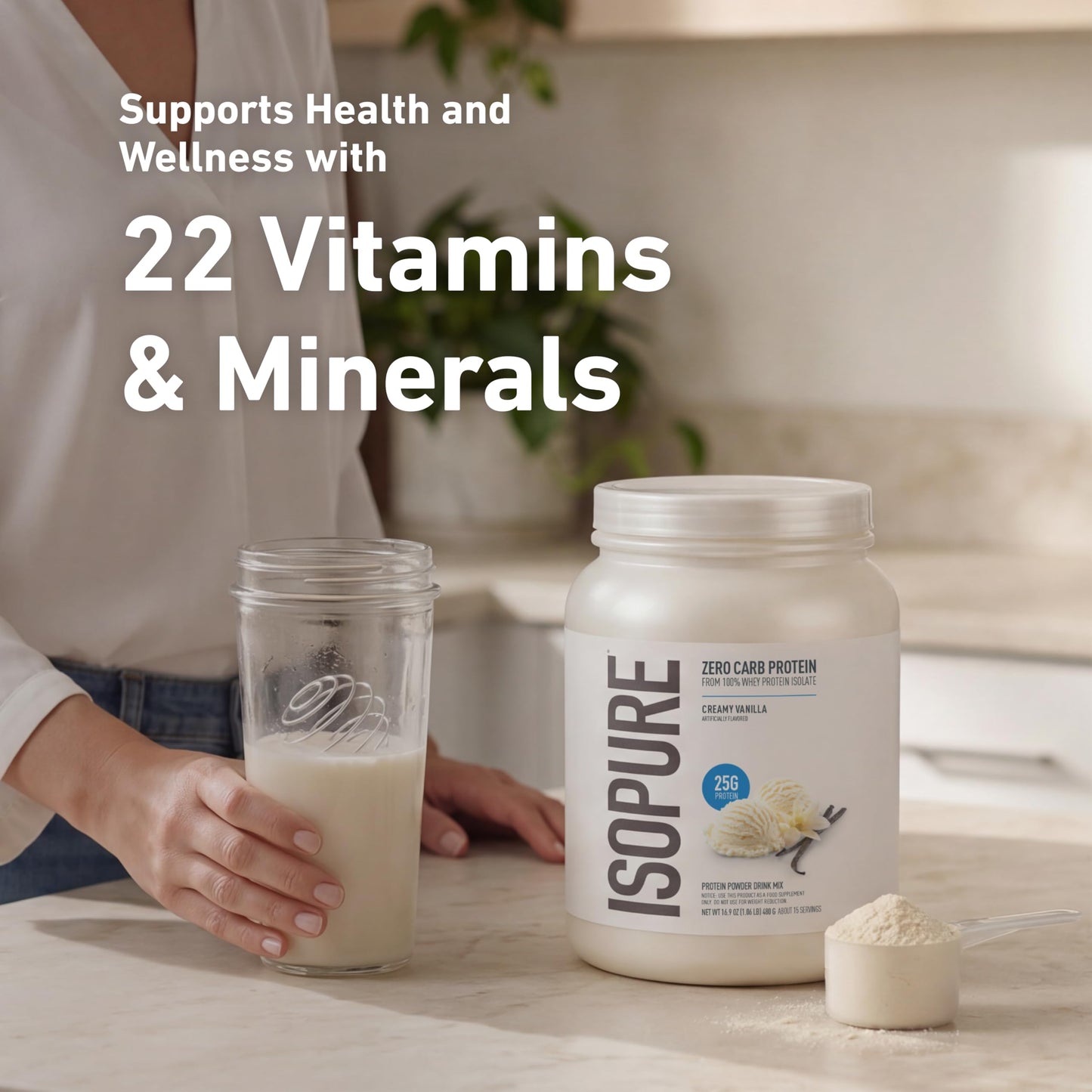 Isopure Zero Carb 100% Pure Whey Isolate Protein Powder, Creamy Vanilla, 72 Servings, 4.5 Lbs