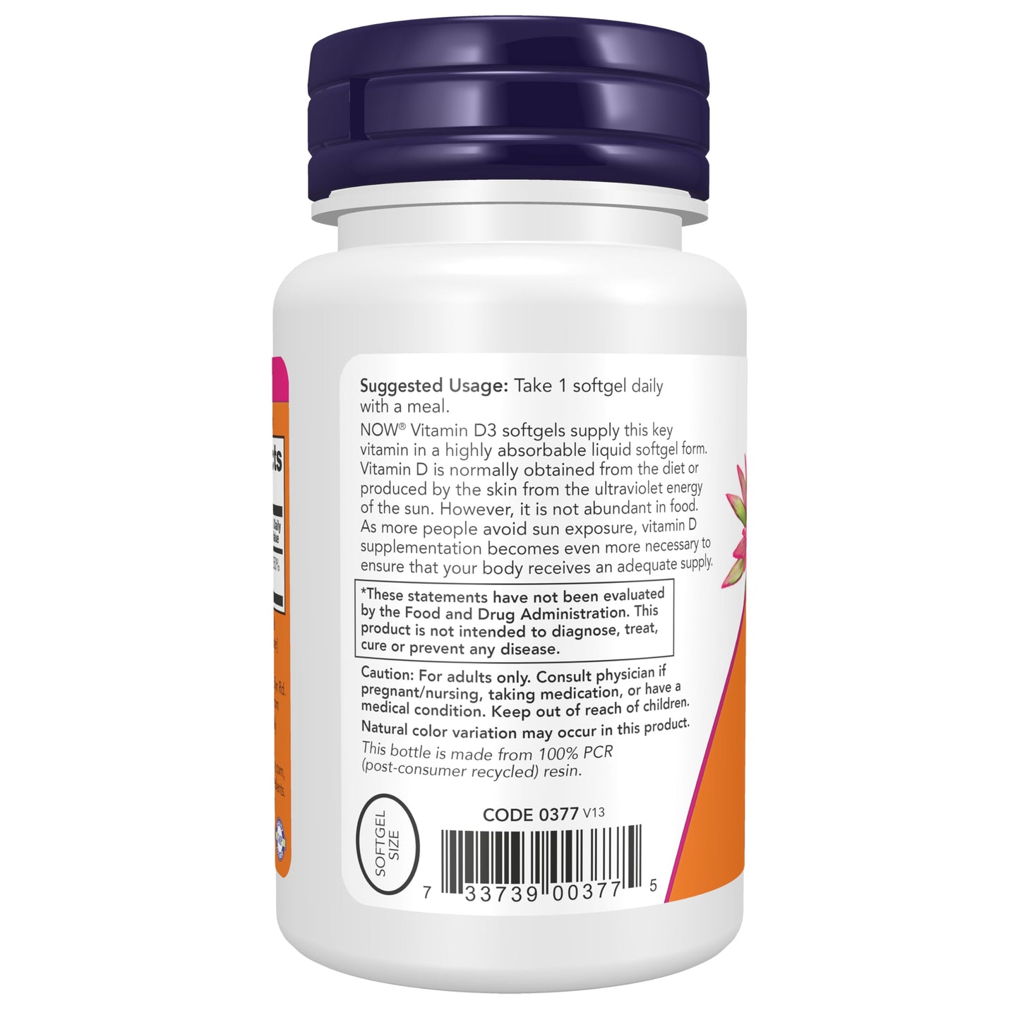 NOW Foods Vitamin D-3 2000 IU Softgels 240