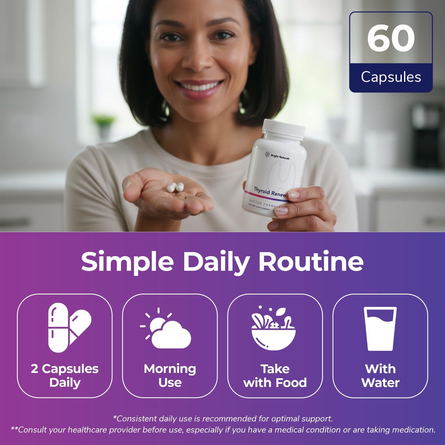 Bright Naturals Thyroid Renew Supplement 180 Capsules