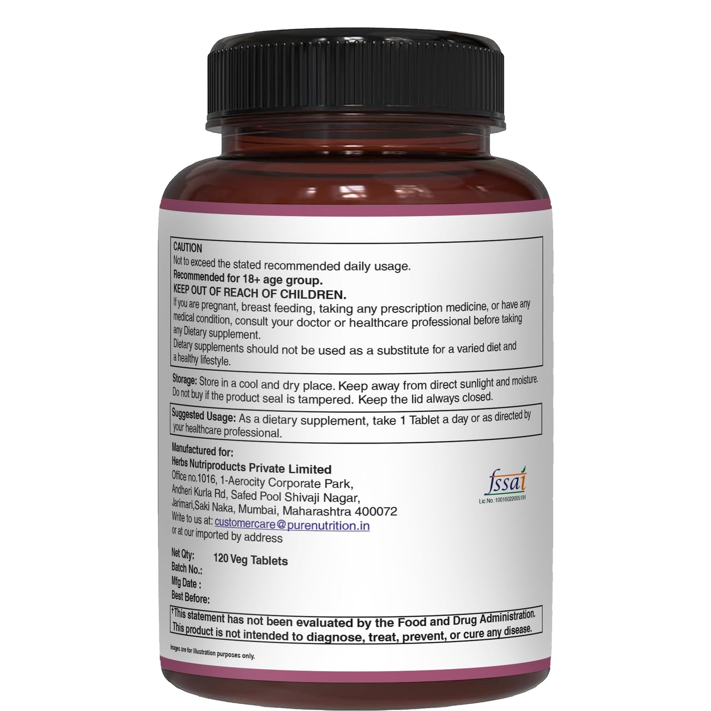 Pure Nutrition Natural Treasures Biotin 10000mcg with Sesbania, Bamboo & Amla Extract Tablets, 120 Count