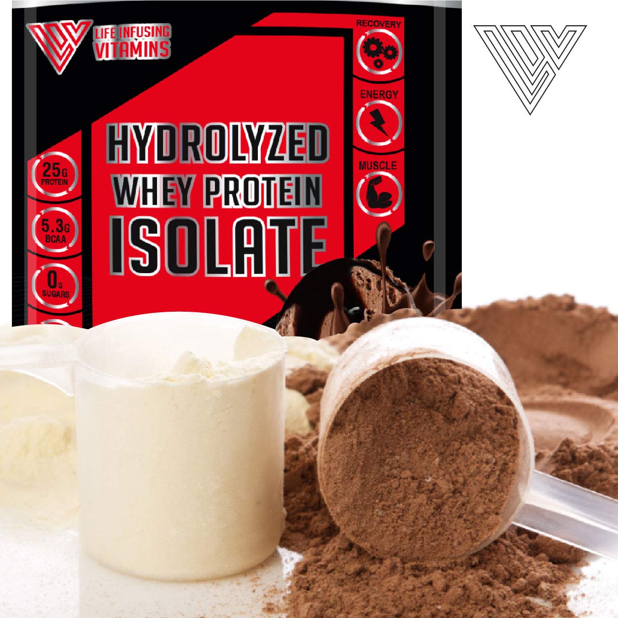 Life Infusing Vitamins (LIV) 100% Grass Fed Hydrolyzed Whey Isolate Protein Powder Vanilla, 88 Servings