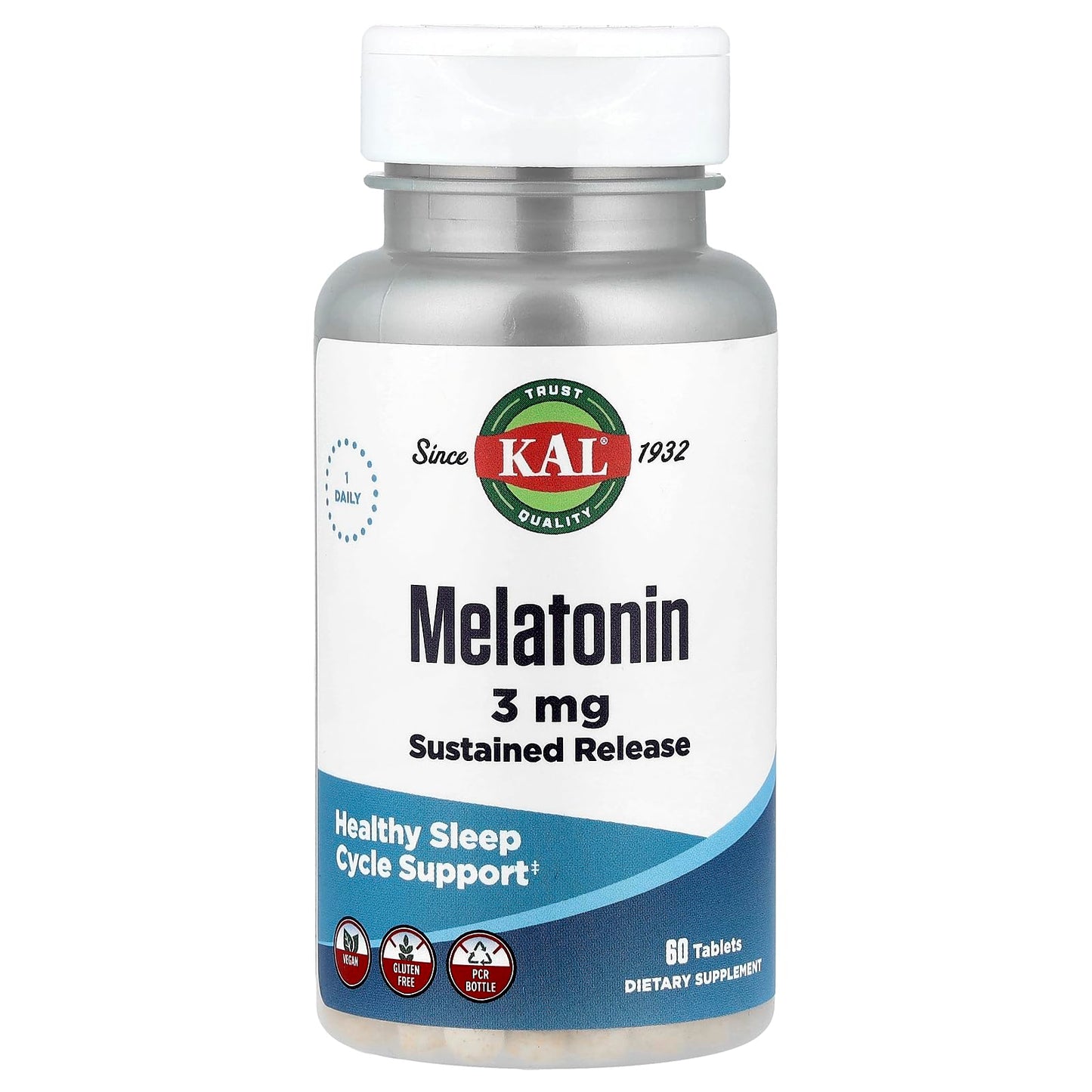 KAL 3 mg Melatonin Tablets, 60 Count