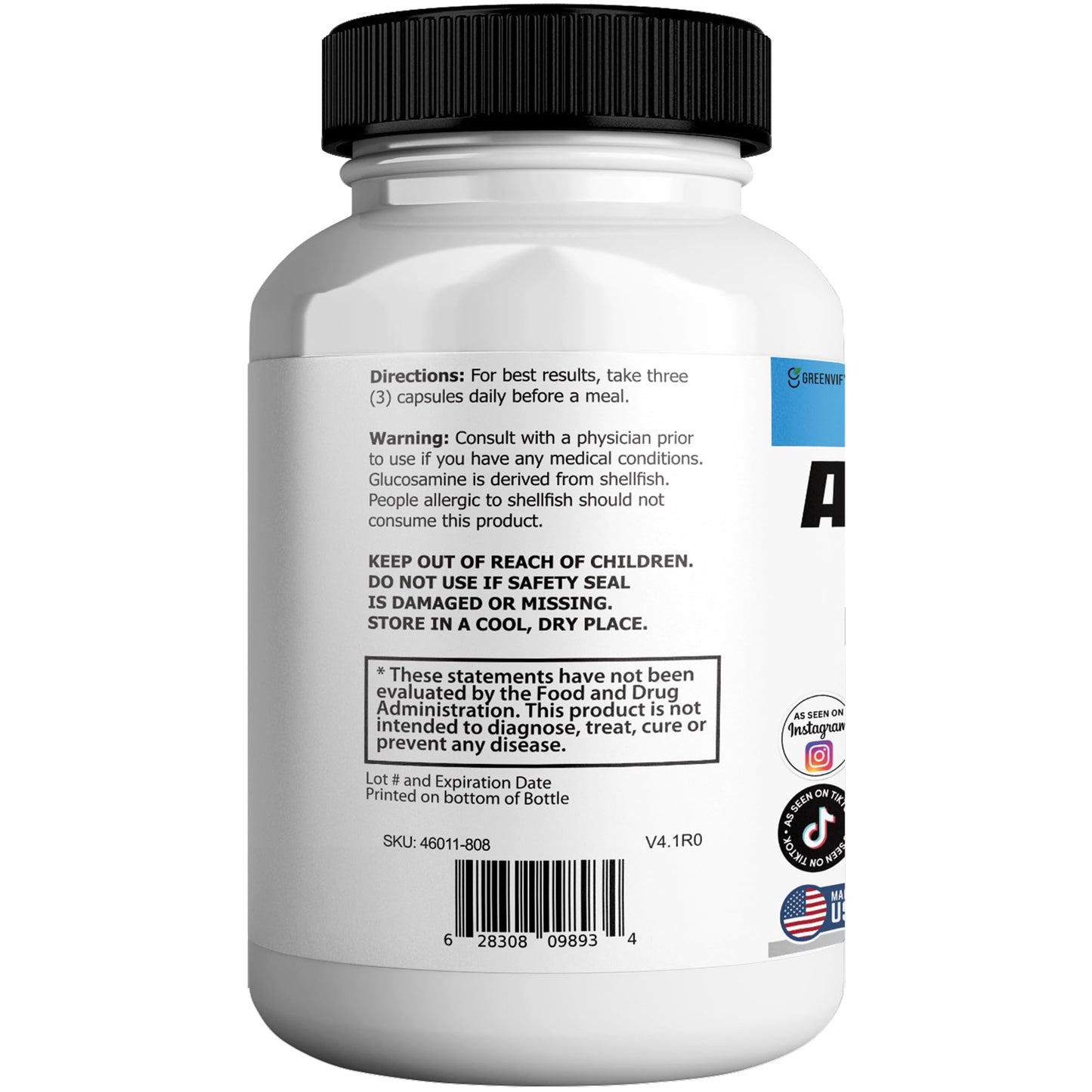 GREENVIFY Arthrozince Max Extra Strength Joint Support 120 Capsules