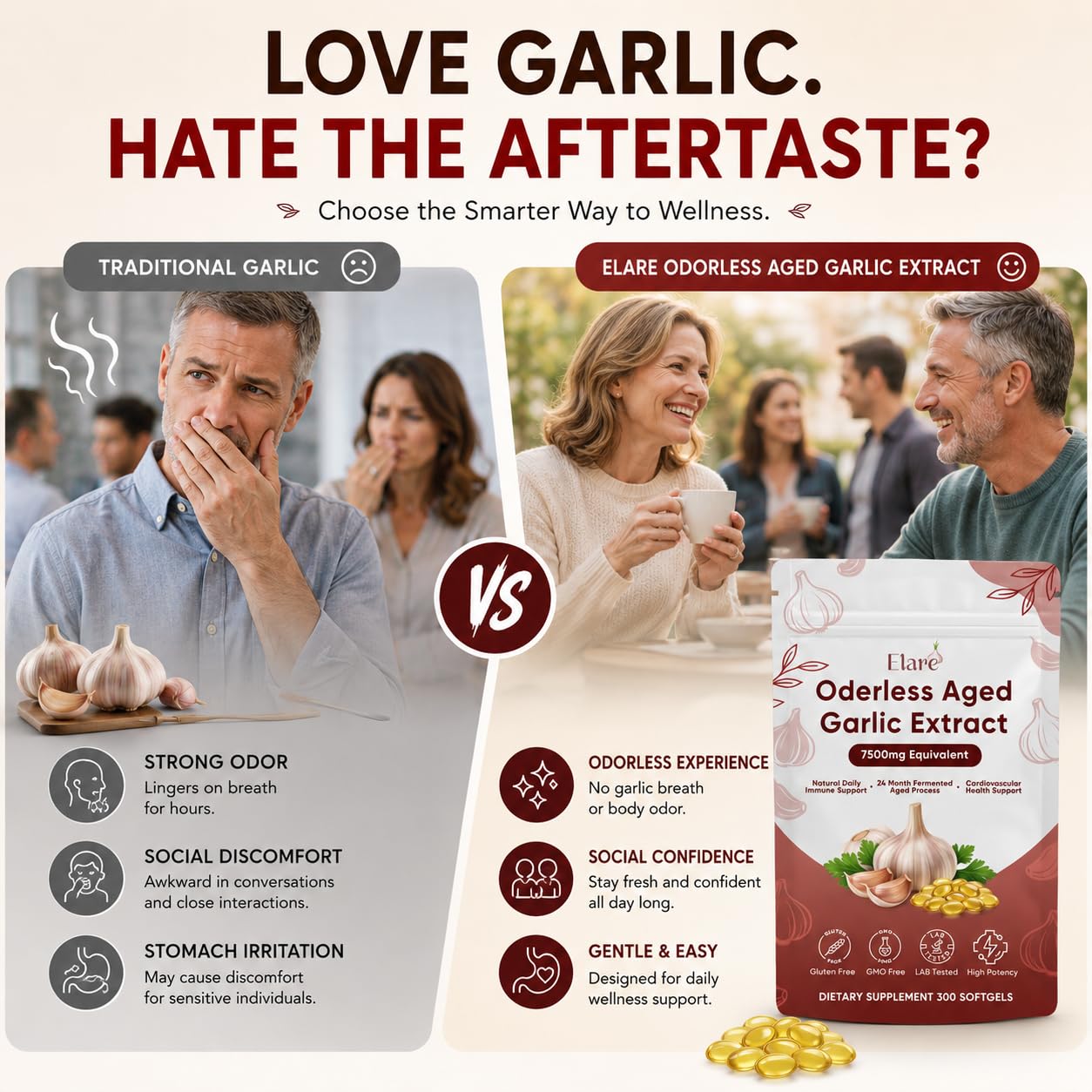 ELARE Aged Garlic Extract Softgels 1 Count