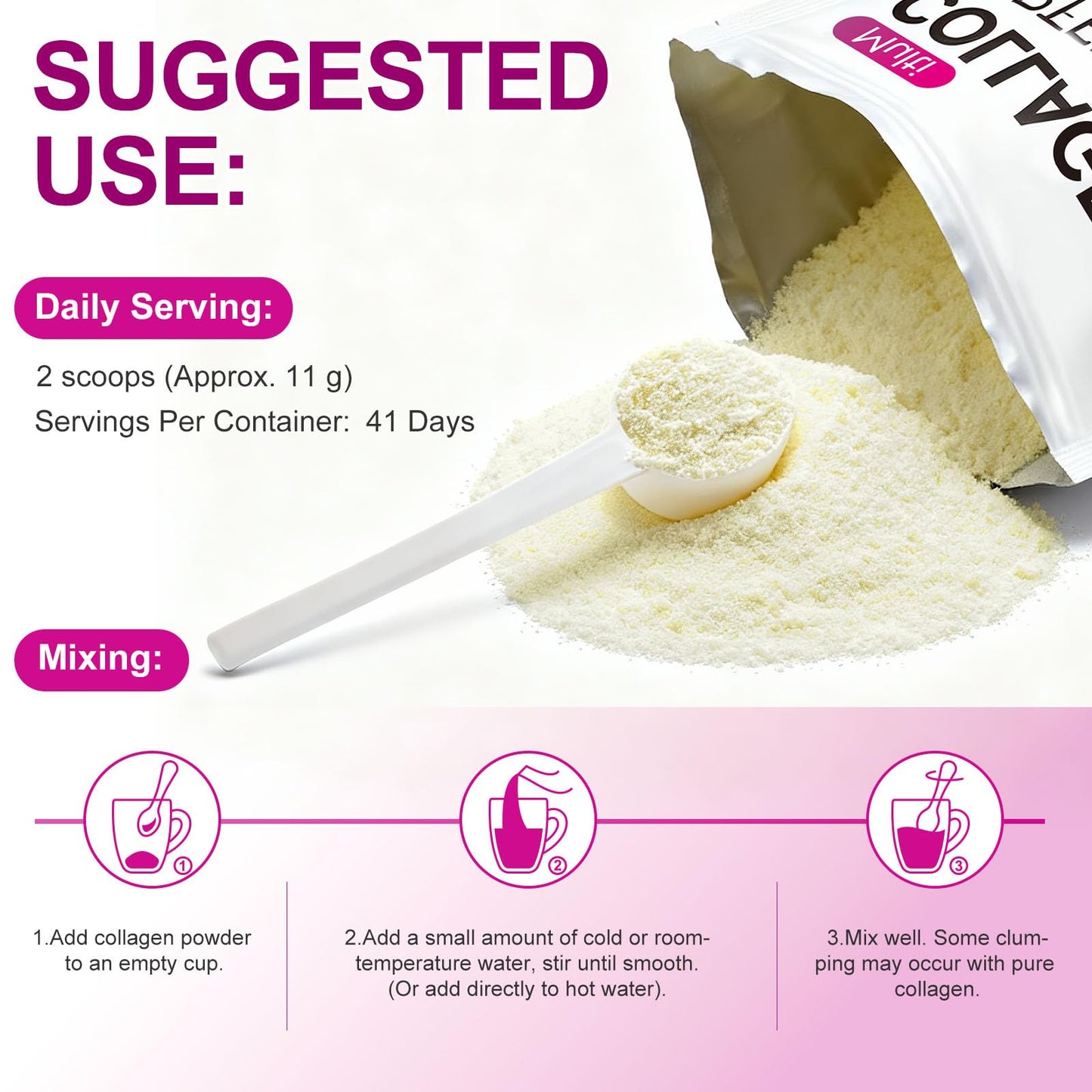 LTQXGT Multi Collagen Peptides Powder, 16 oz