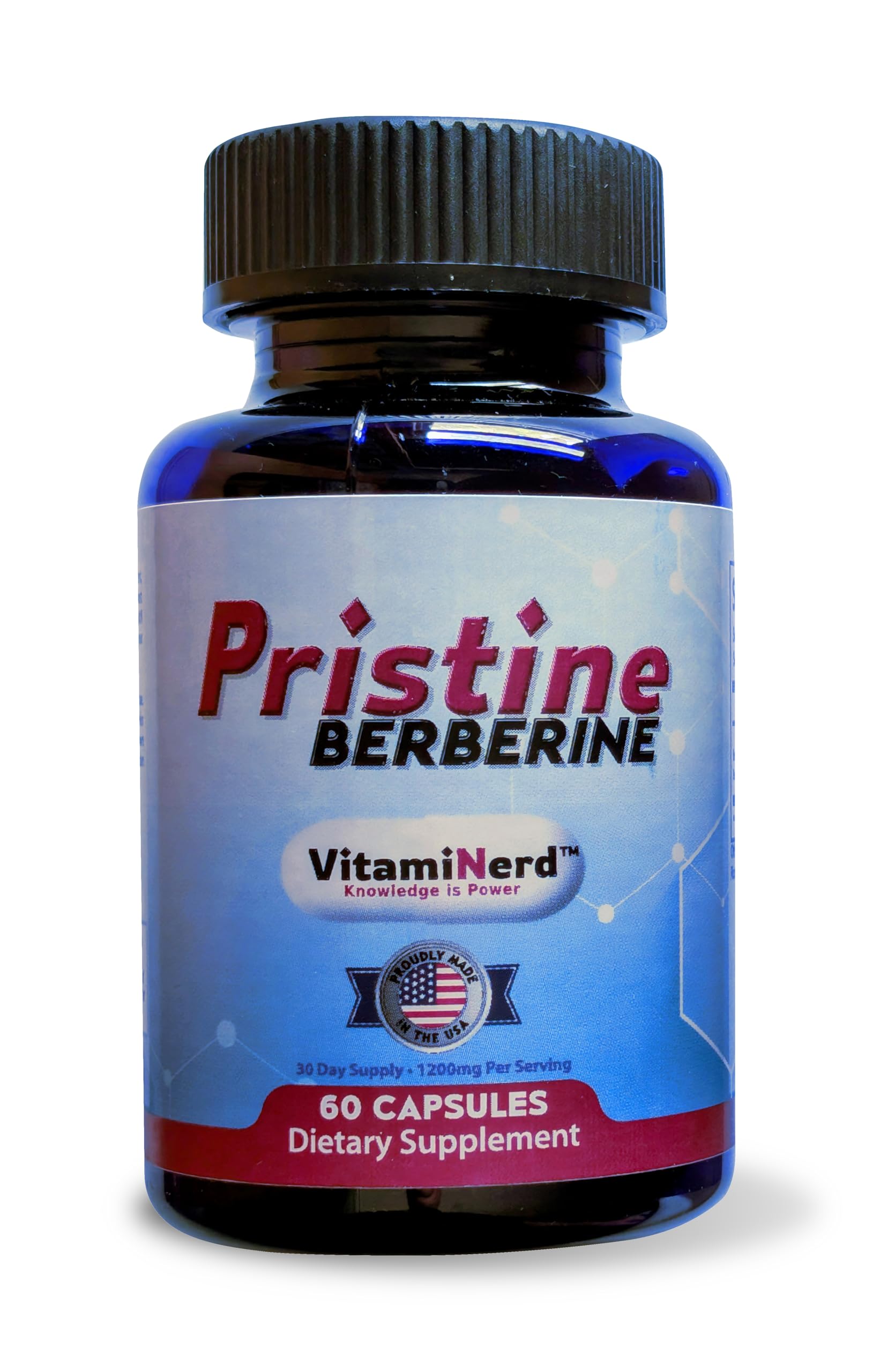 VitamiNerd Pristine Berberine HCl 1200mg 60 Capsules