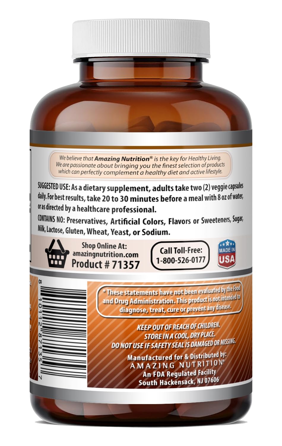 Amazing Nutrition Ceylon Cinnamon 1200 Mg Capsules 120 Count