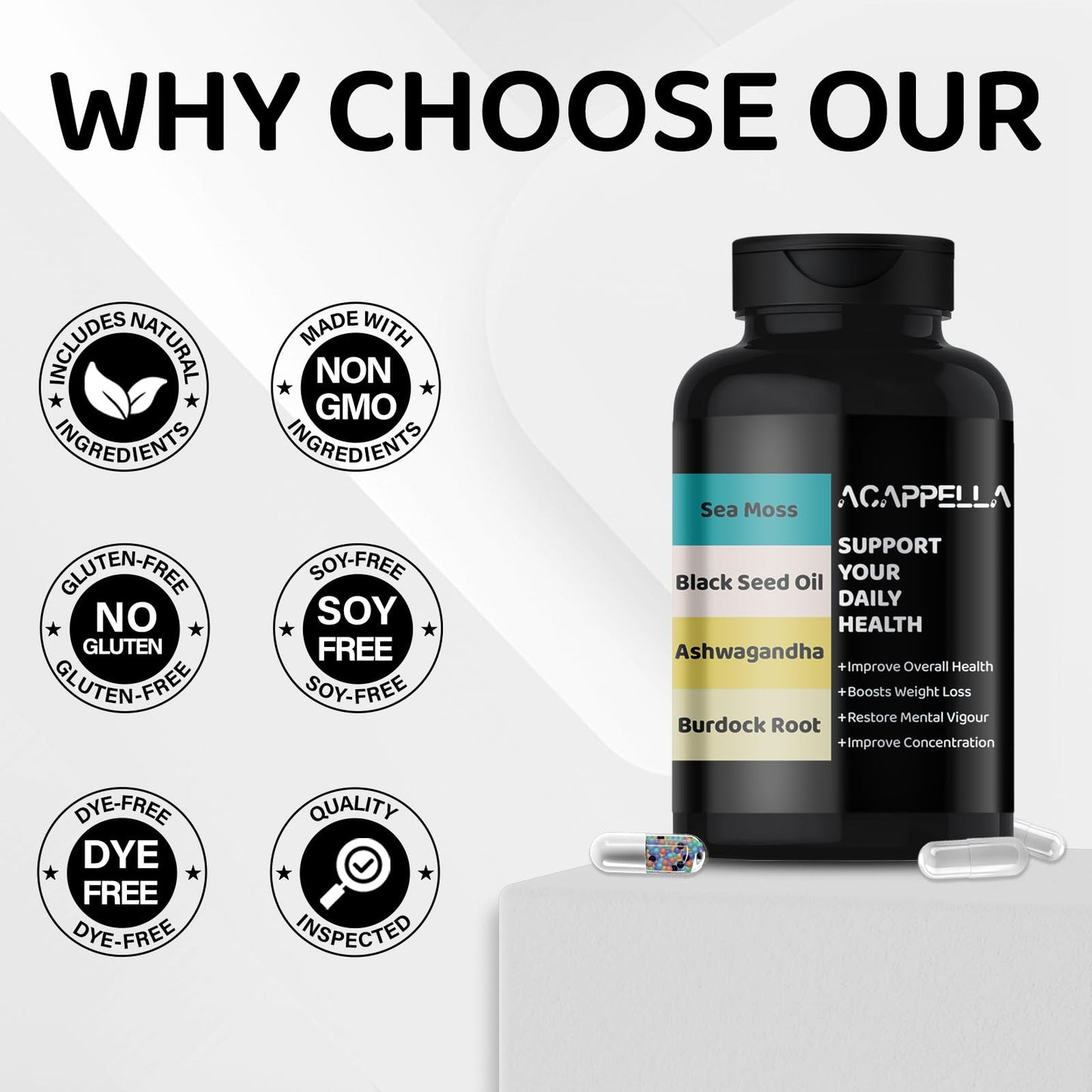 ACAPPELLA Ashwagandha Capsules 120 Count