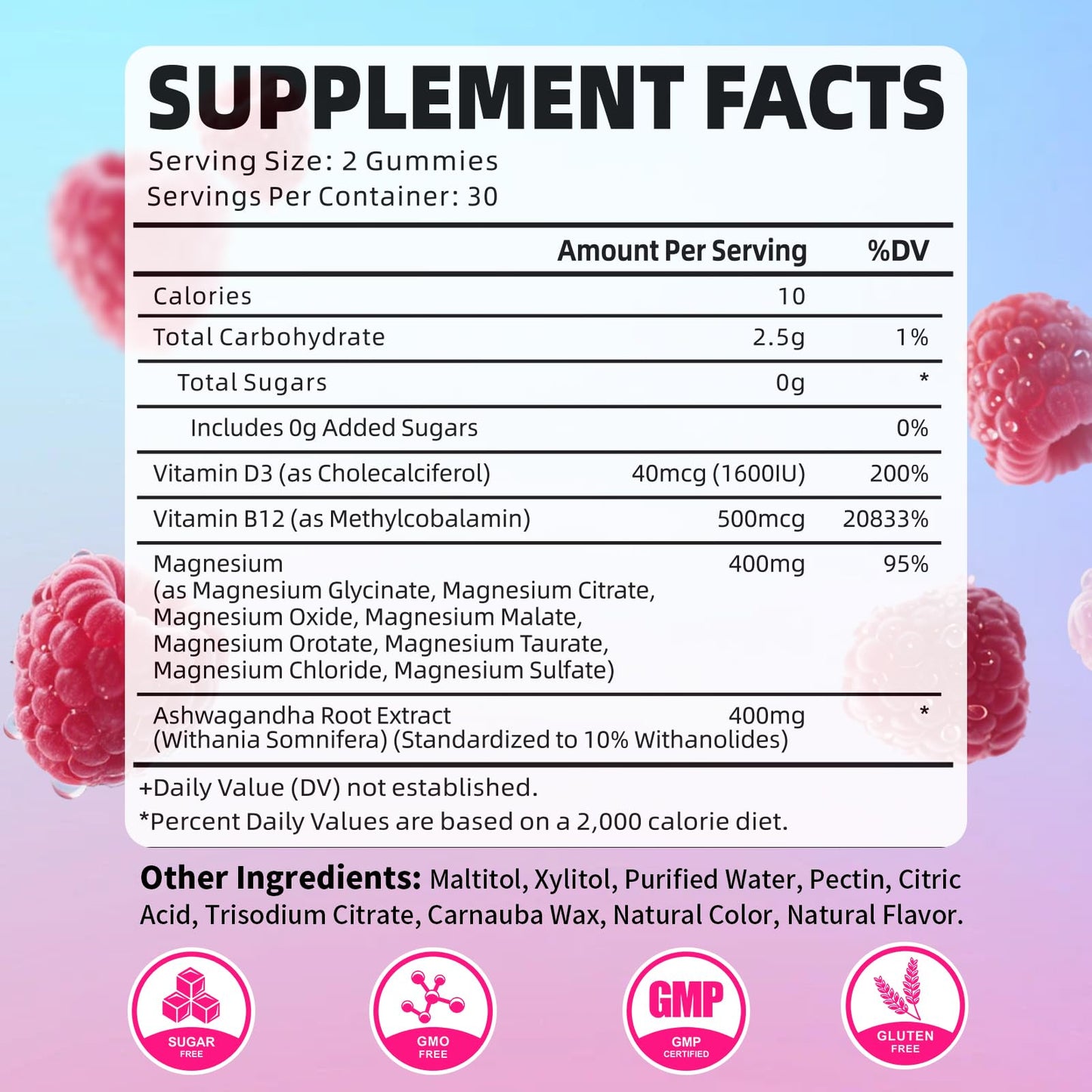 YUULAI Magnesium Complex 400mg Gummies, 60 Count