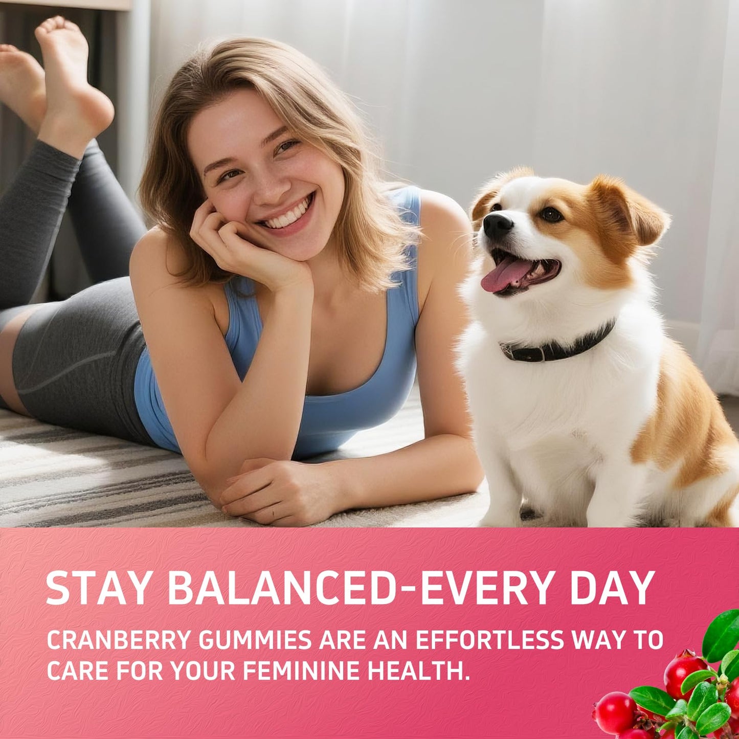 Faroromy Feminine Balance Gummies for Women, Cranberry, 60 Gummies