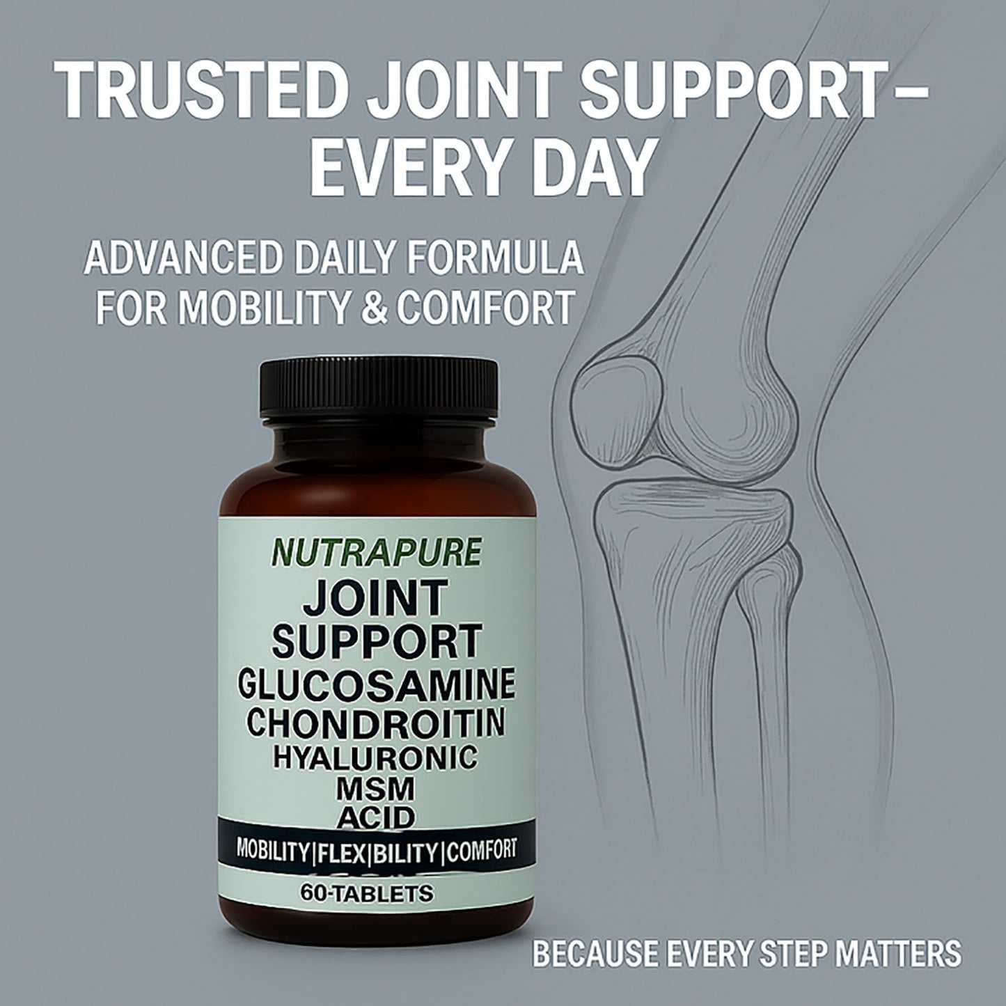 WXDOAU Nutrapure Joint Support Capsule, 120 Veggie Capsules
