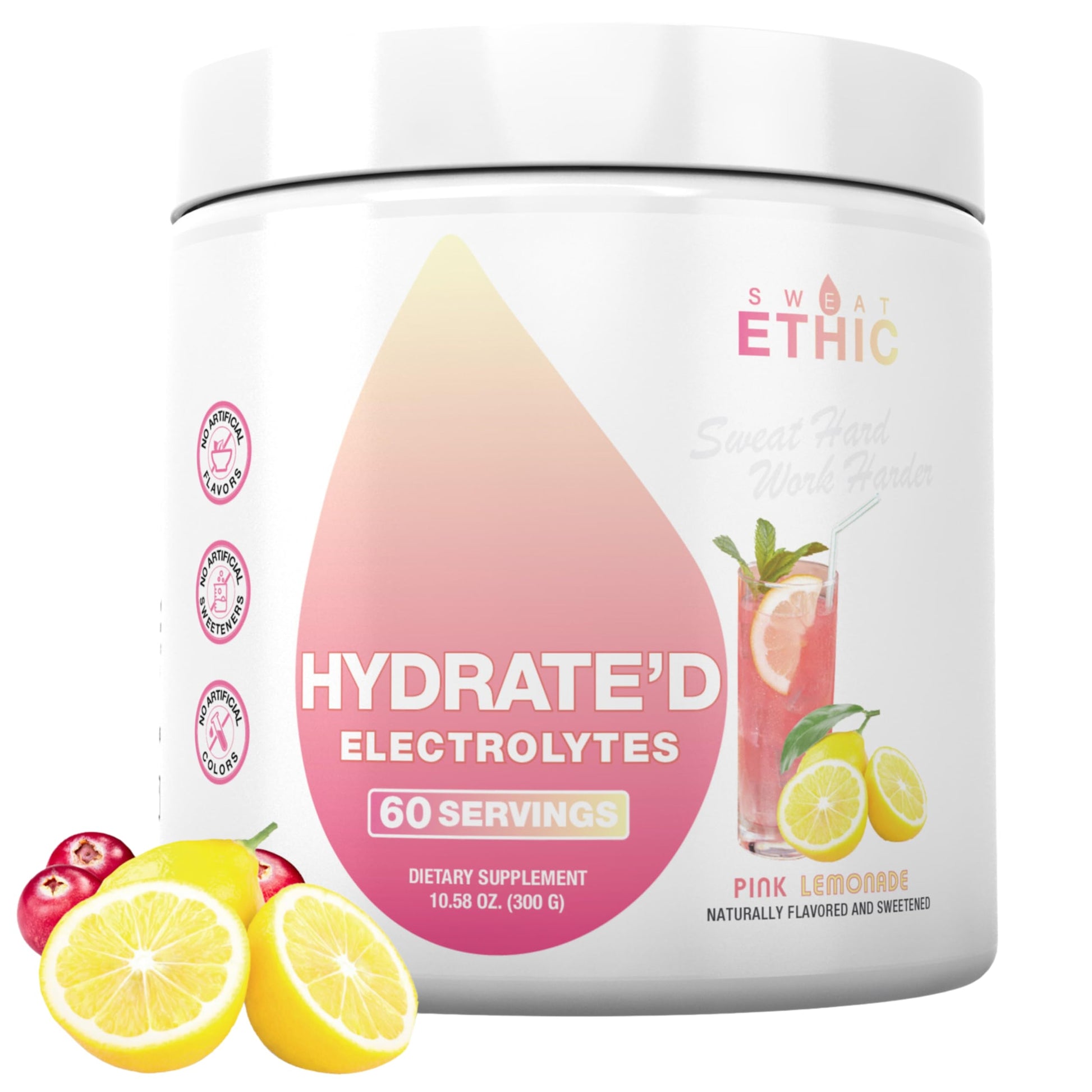 Sweat Ethic Hydrate’D Electrolytes Powder, 12 Servings