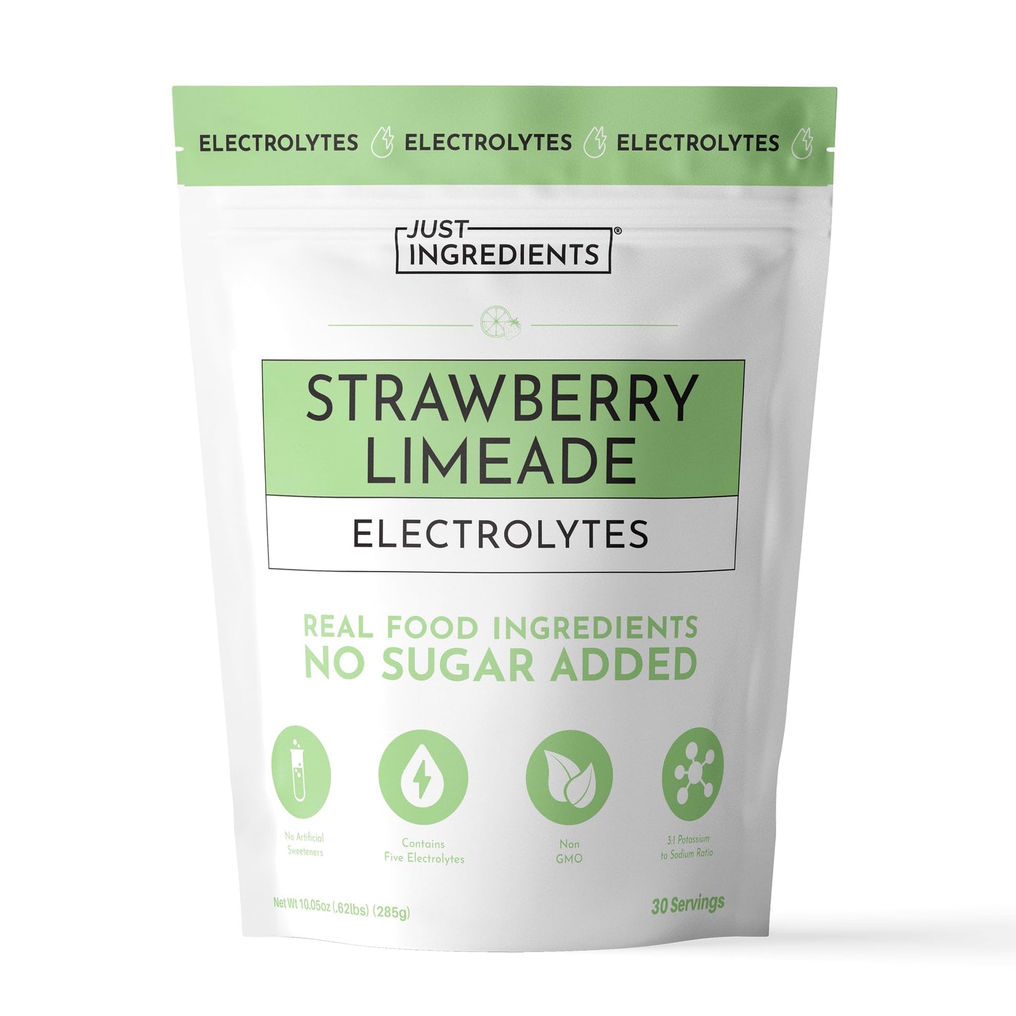JUST INGREDIENTS Strawberry Limeade Electrolytes Powder 10