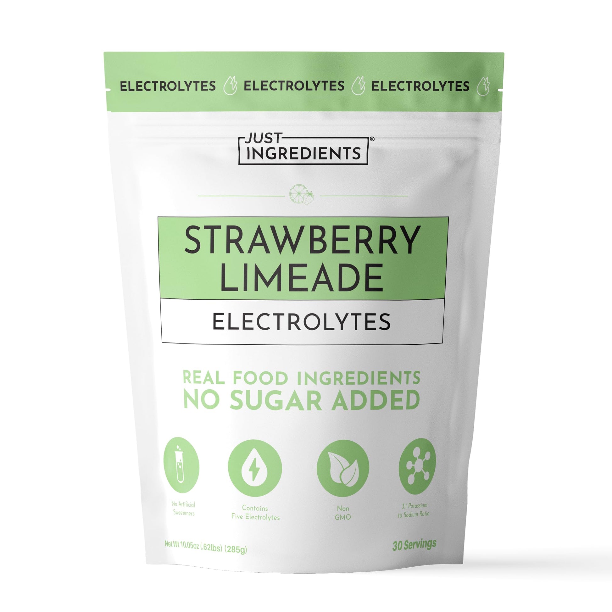 JUST INGREDIENTS Strawberry Limeade Electrolytes Powder 10