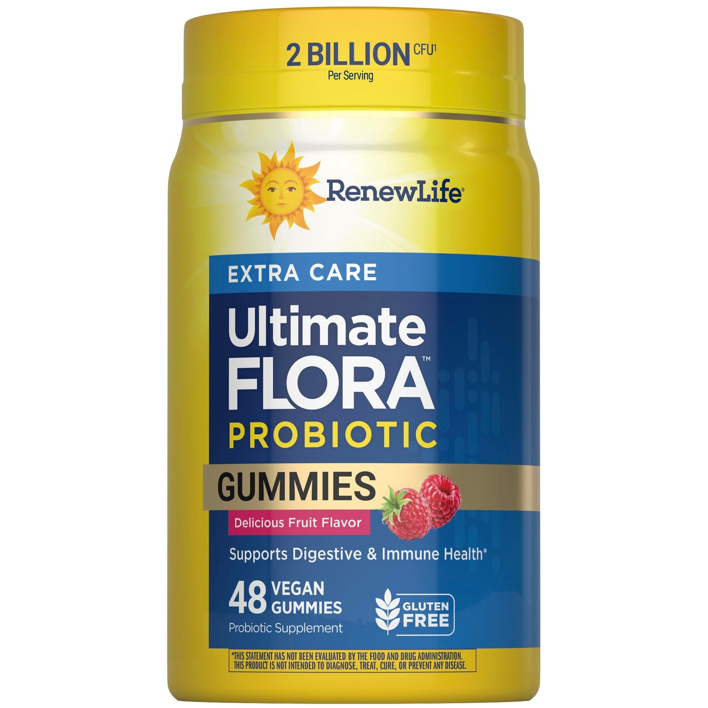 Renew Life Extra Care Digestive Prebiotic and Probiotic Gummies, 48 Count