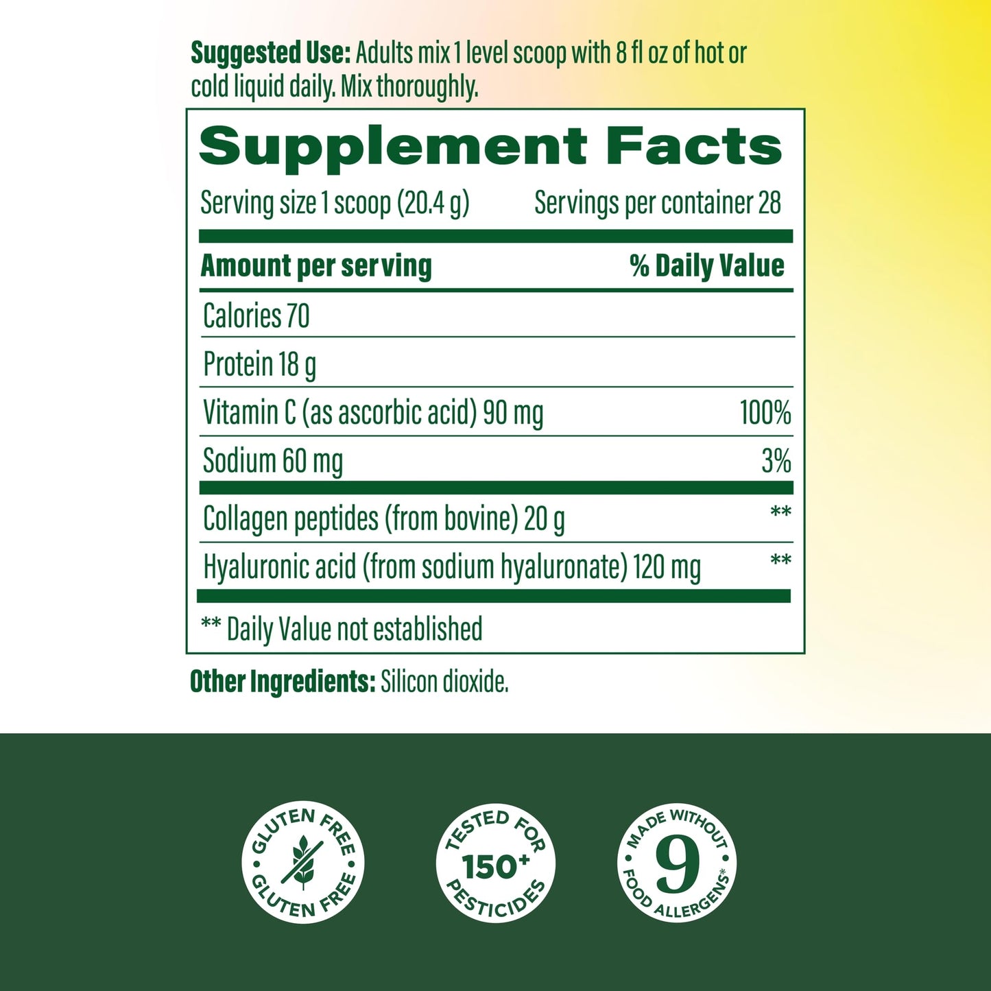 MegaFood Collagen Peptides for Women & Men - Unflavored Collagen Powder with Hyaluronic Acid & Vitamin C - Supports Skin Hair Nails & Joint Health - Grass-Fed Bovine Collagen - 20g