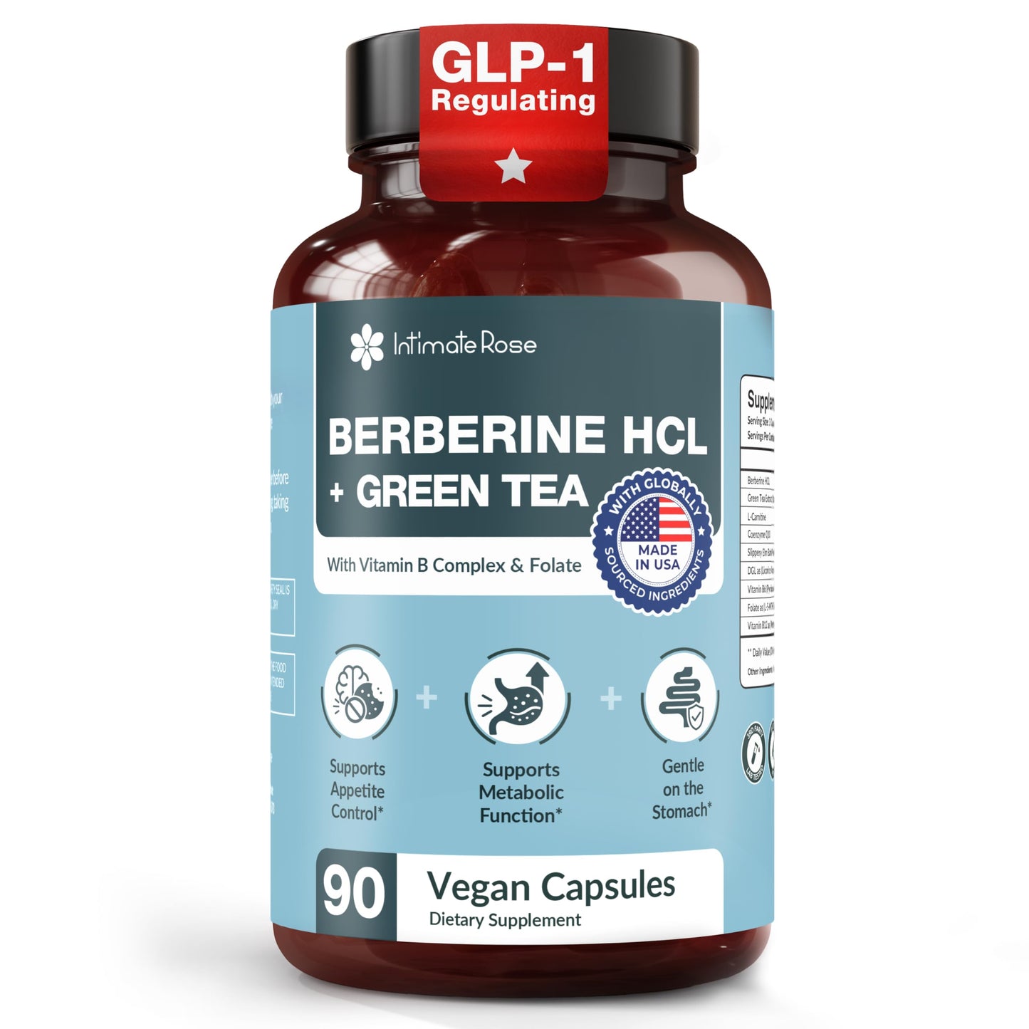Intimate Rose Berberine HCL & Green Tea Extract Capsule 1 Count