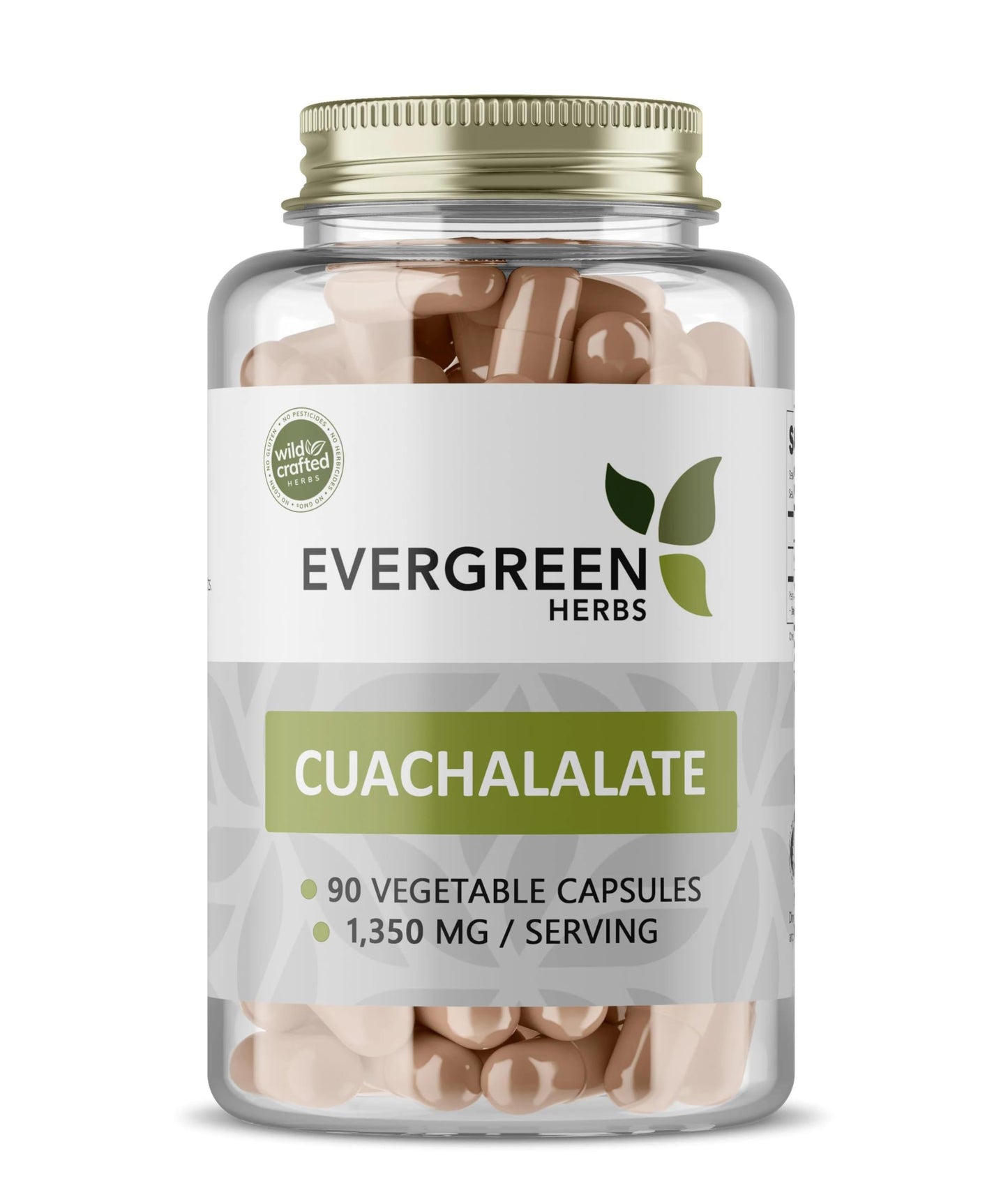 Evergreen Herbs Cuachalalate Herb (Amphipetyglum Adstringens) Capsules, 90 Count