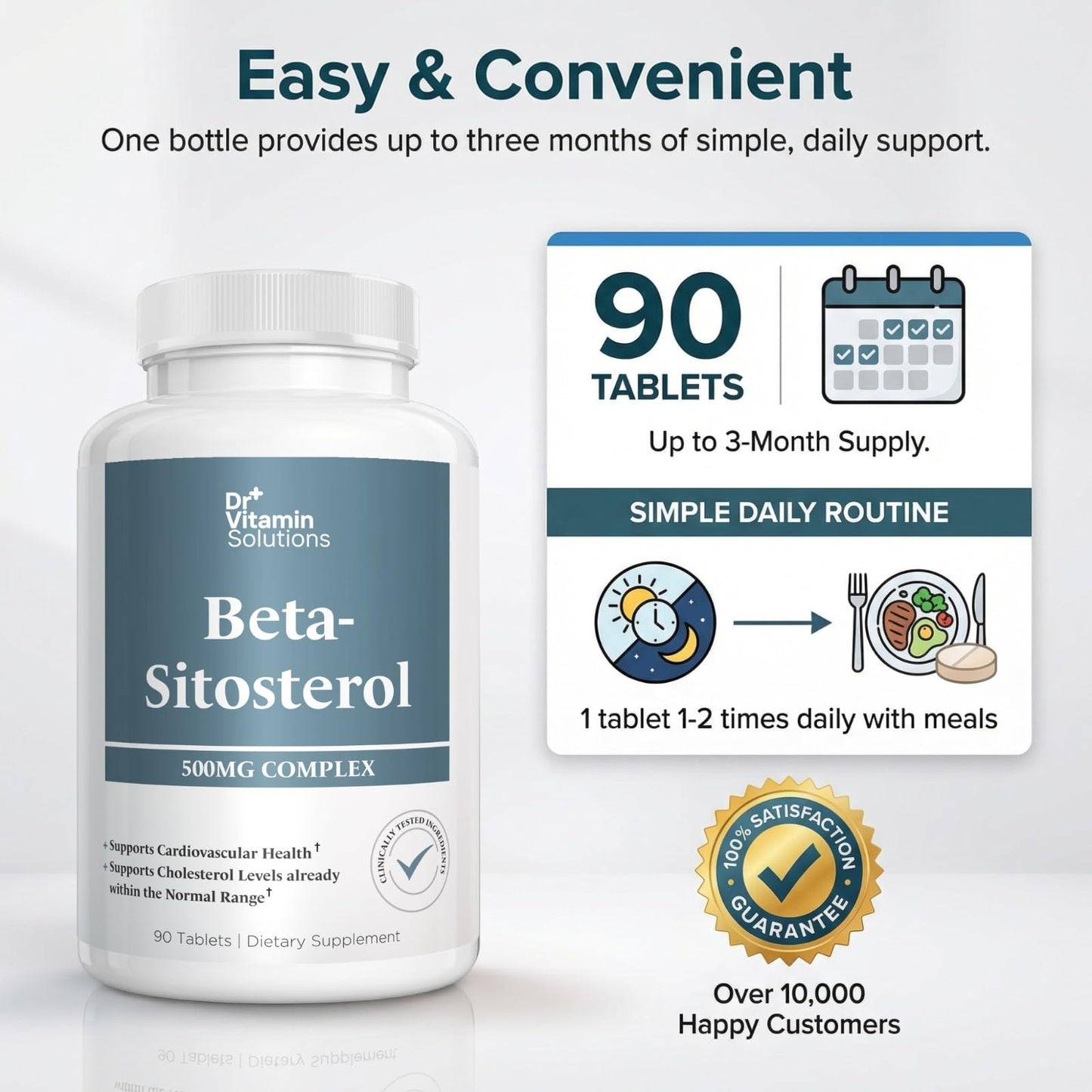 DR VITAMIN SOLUTIONS Beta-Sitosterol 500 mg Complex Tablet, 90 Tablets