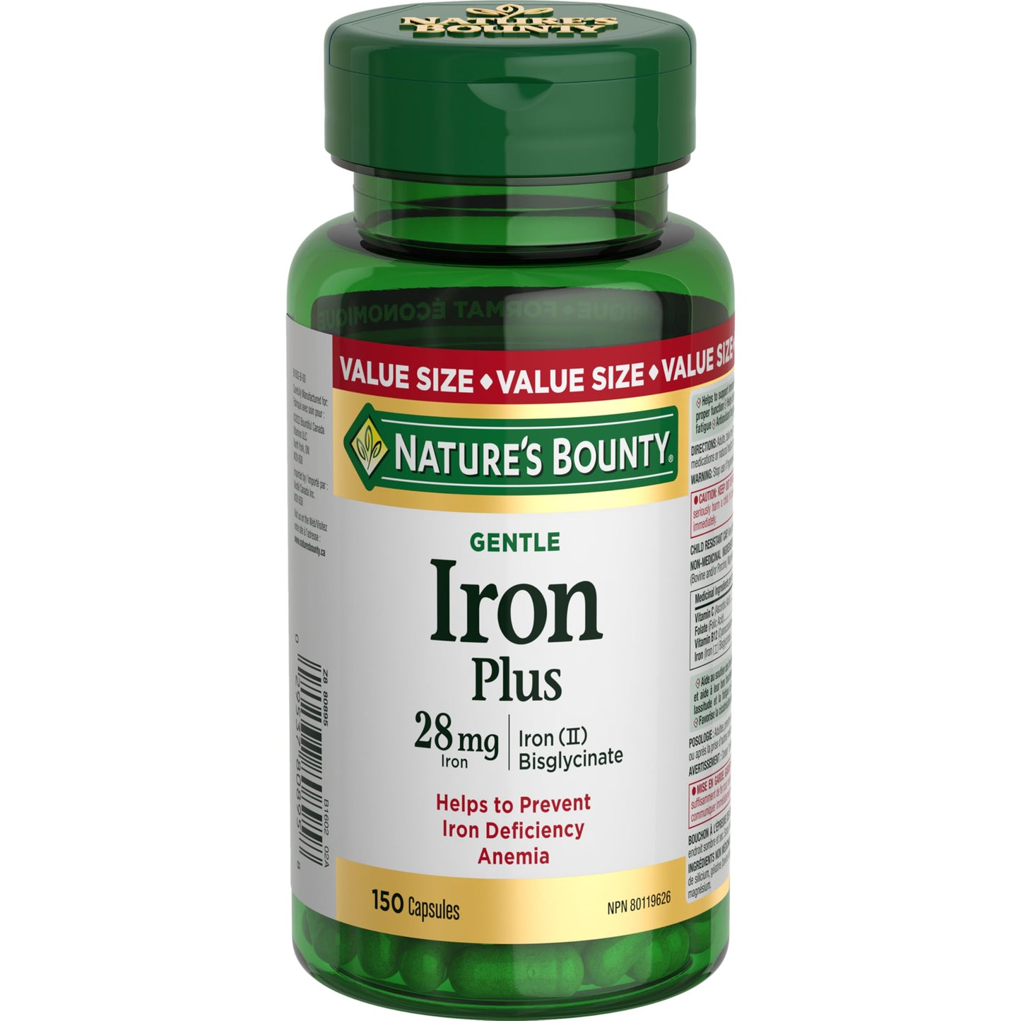 Nature's Bounty Gentle Iron Plus Capsules 150 Count