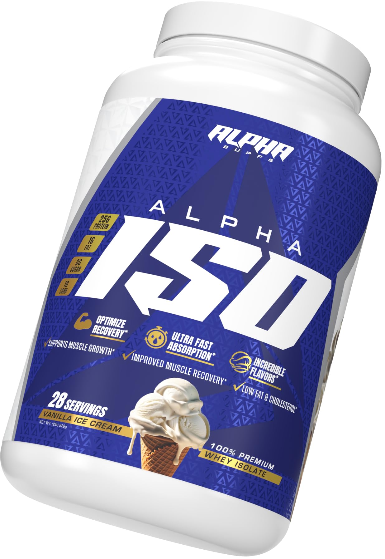 Alpha Supps ISO Low Carb 100% Whey Protein Isolate Powder, 32 Servings
