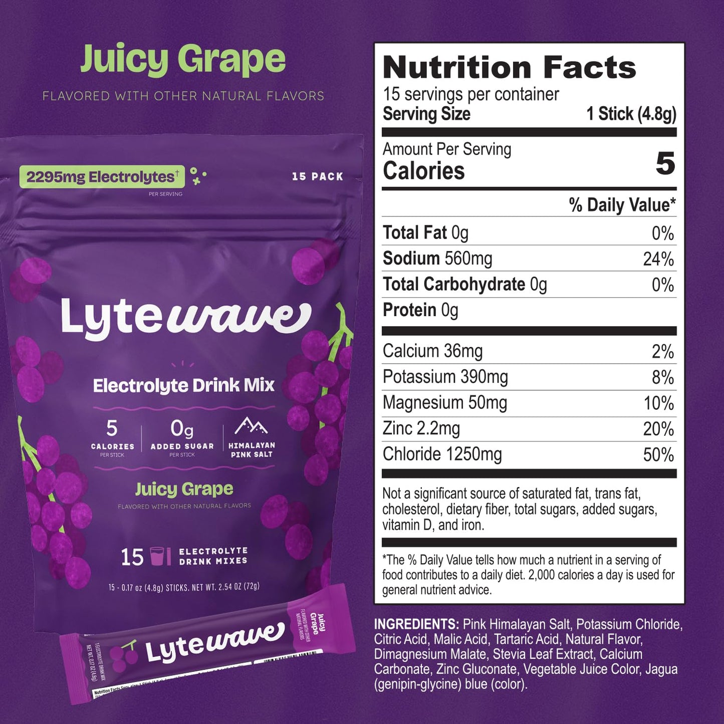 Lizardo Brands, Inc. Lytewave Electrolytes Powder Packets, 2.5 oz