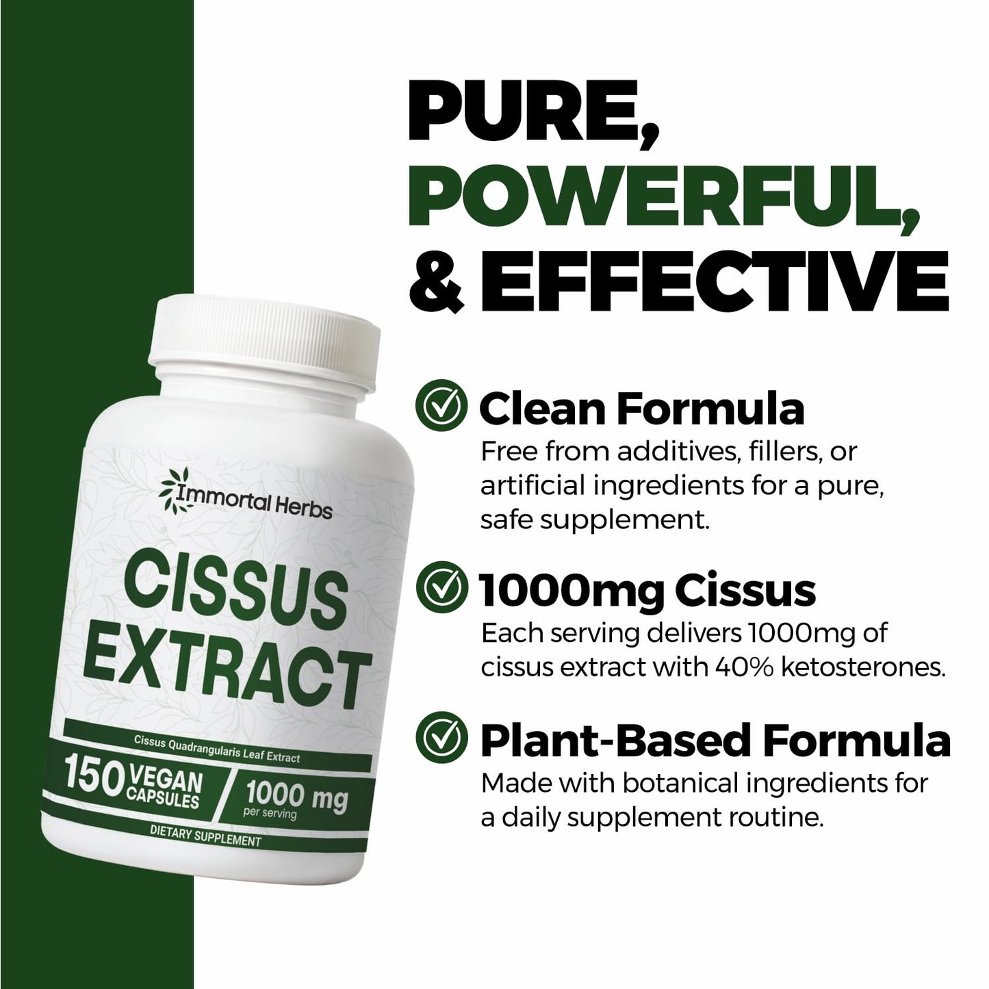Immortal Herbs Cissus Quadrangularis Supplement Capsules 150