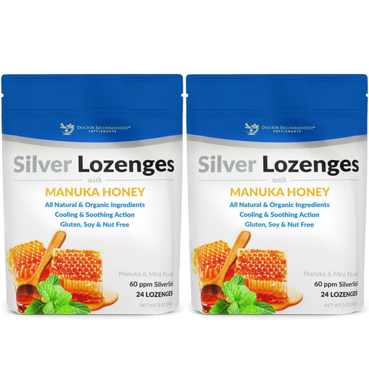 DOCTOR RECOMMENDED SUPPLEMENTS Silver Lozenges with Organic Manuka Honey and Vitamin C, 48 Count