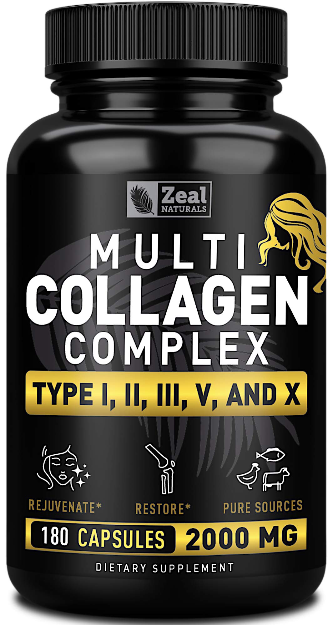 Zeal Naturals Multi Collagen Peptides Capsules, 180 Capsules