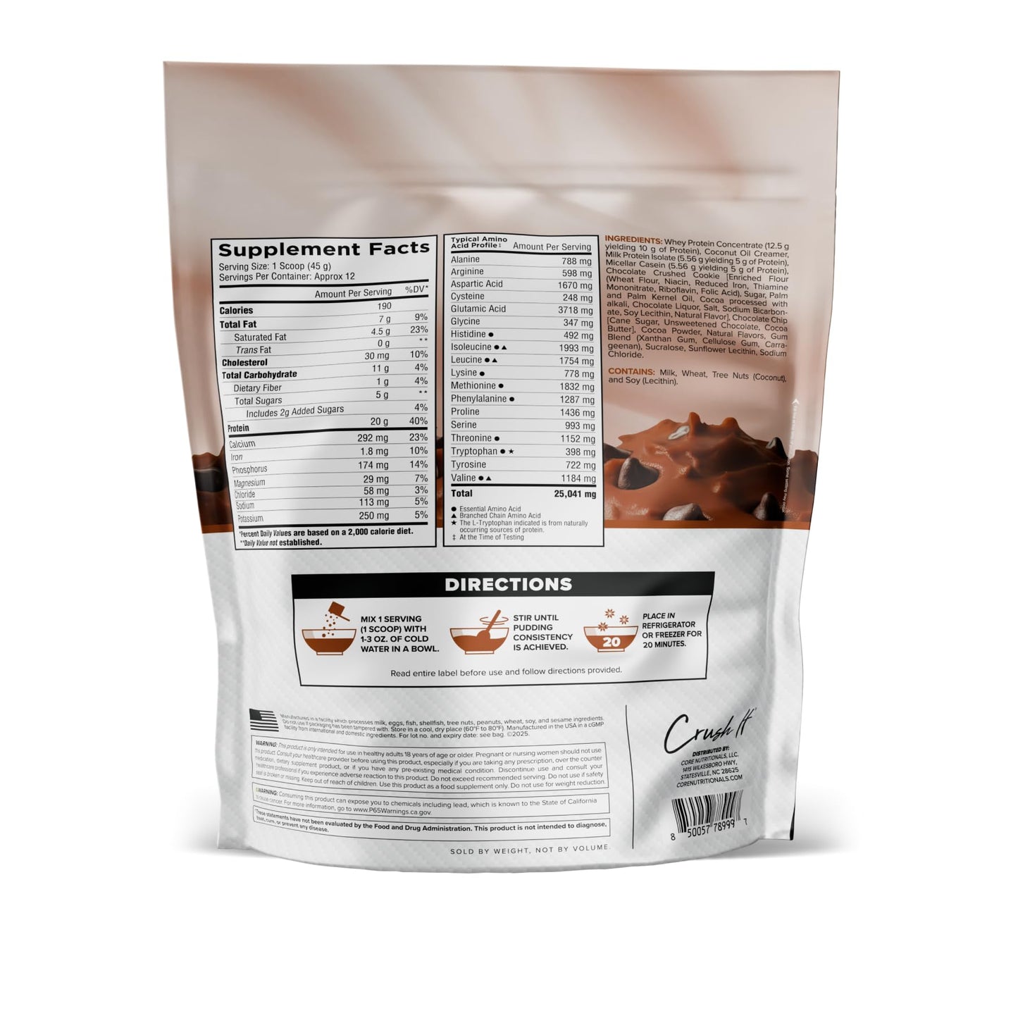 Core Nutritionals Pudd'n Gourmet Protein Pudding Mix 19.2 oz