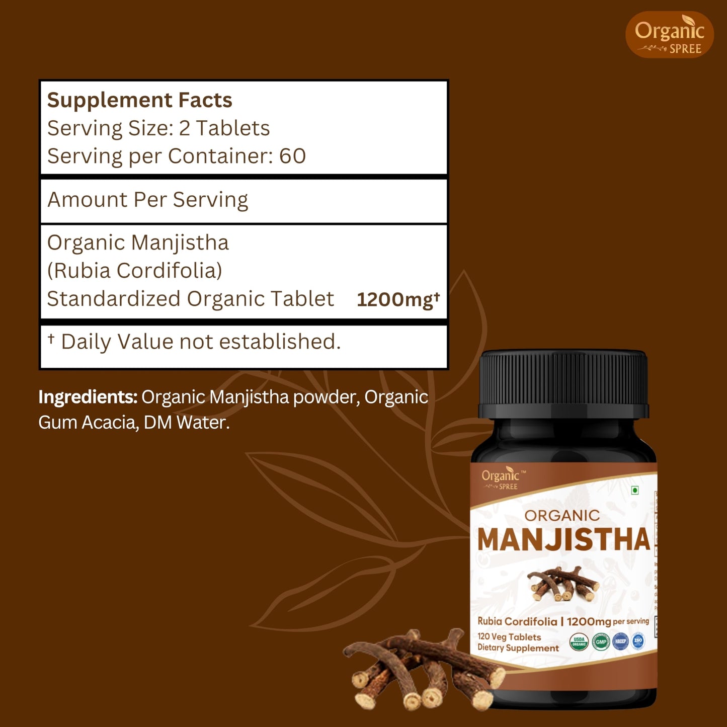 Organic Spree Manjistha Tablets 240 Tablets