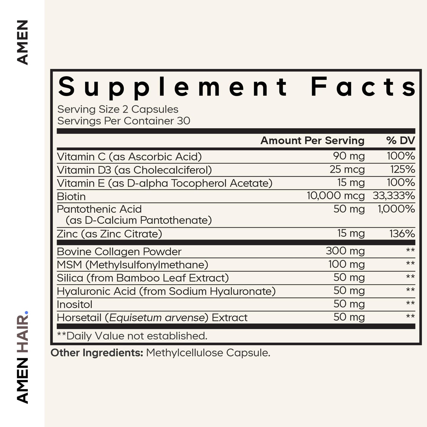 Amen Hair Vitamins Capsules, 60 Capsules