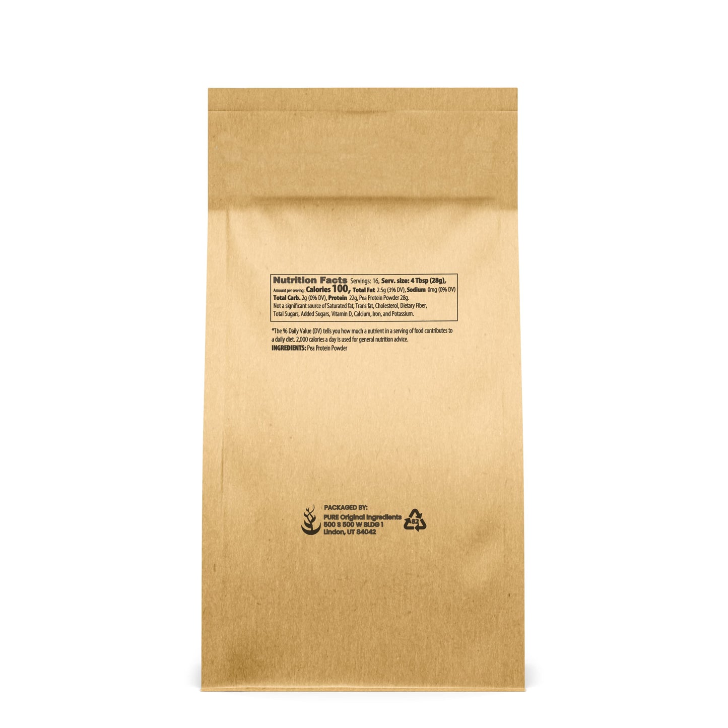 Pure Organic Ingredients Pea Vegan Protein Powder 32 Servings