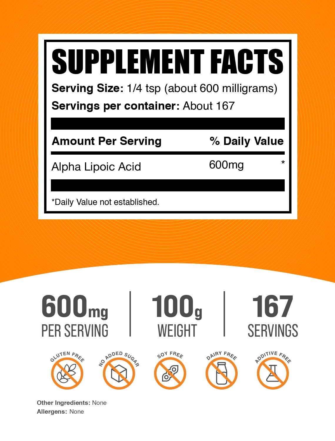 BulkSupplements Alpha Lipoic Acid Powder 3.5 Ounce