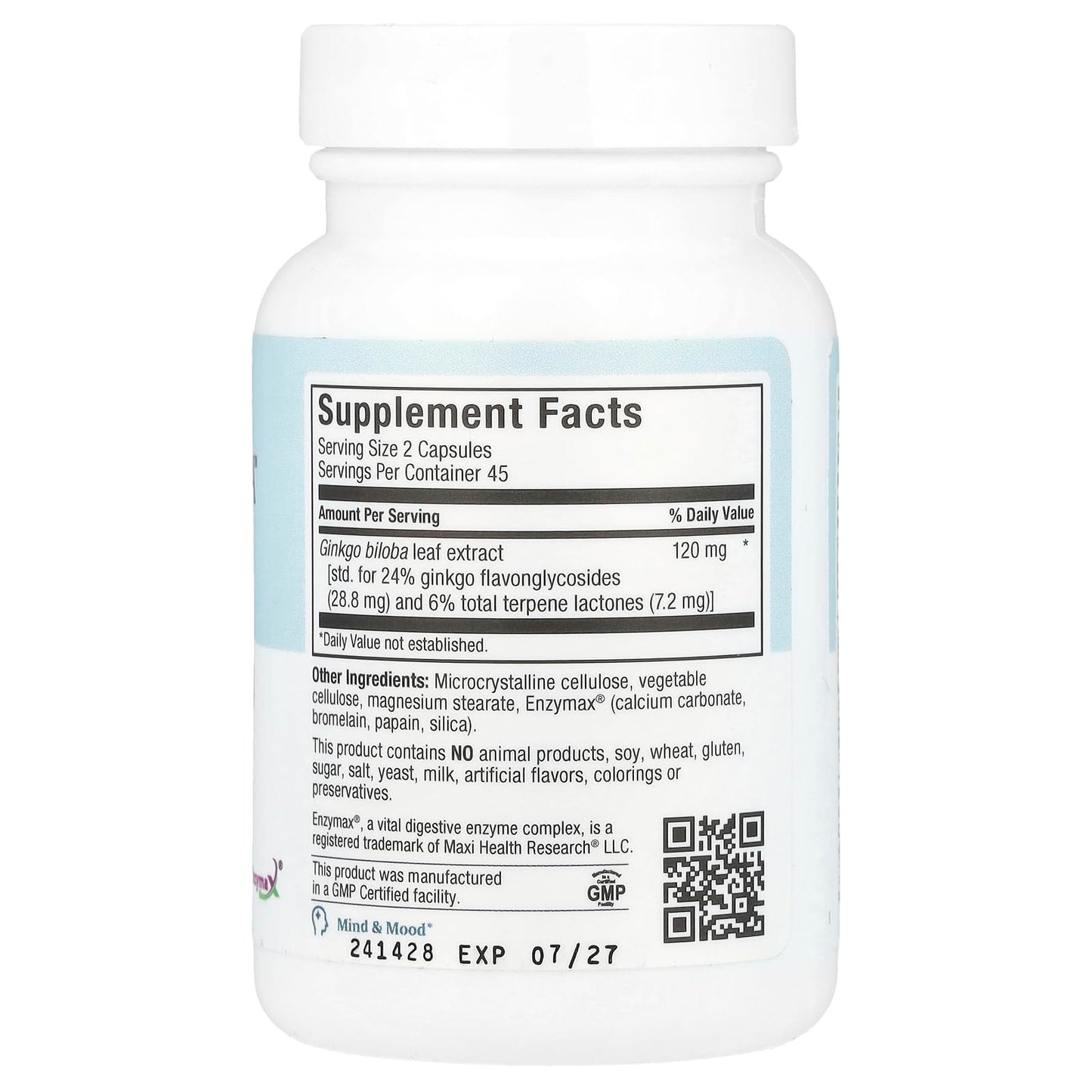 Maxi Health Ginkgo Biloba - Brain and Circulation Formula 90 Capsules