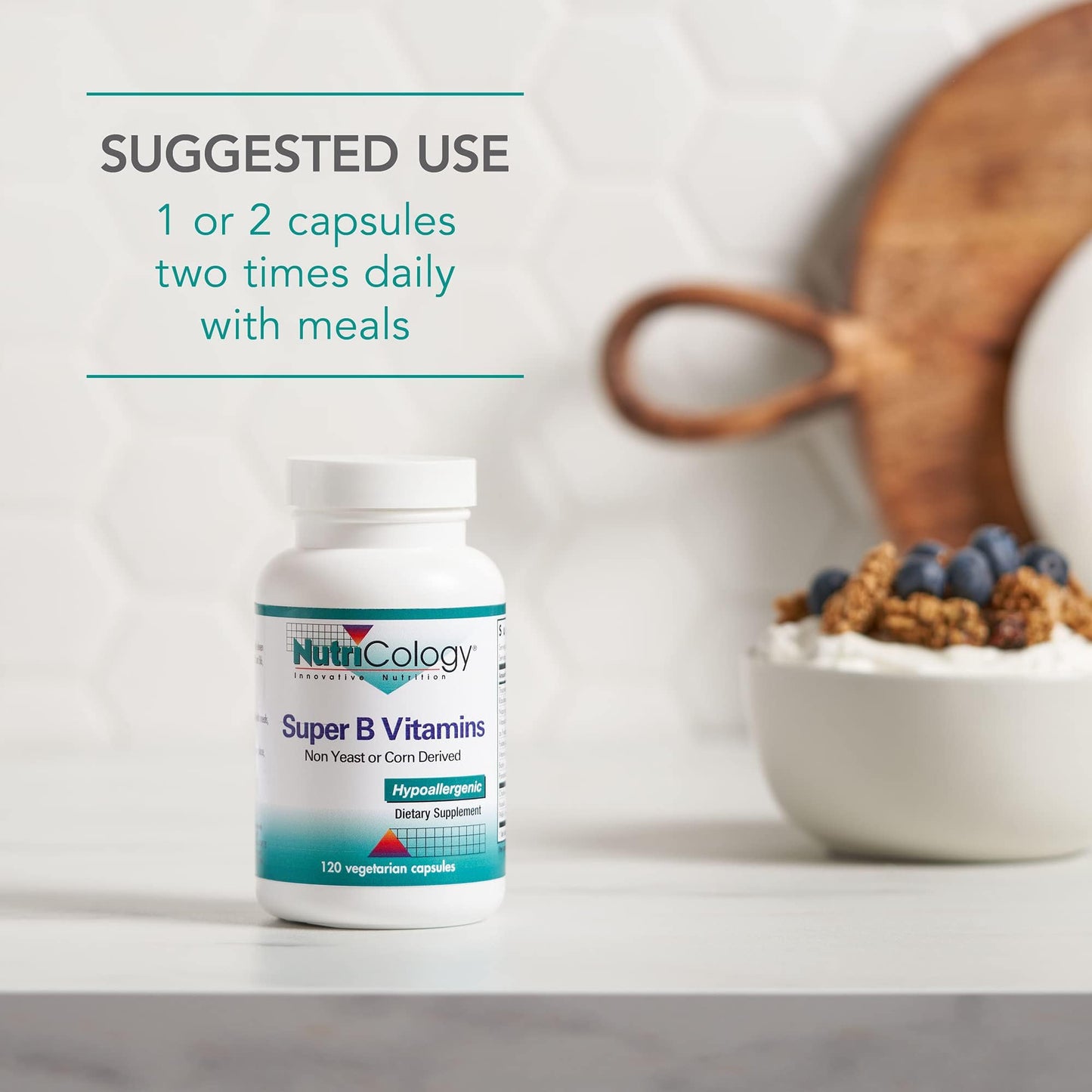 Allergy Research Group NutriCology Super B Vitamins - Complete B-Vitamin Complex, 120 Capsules