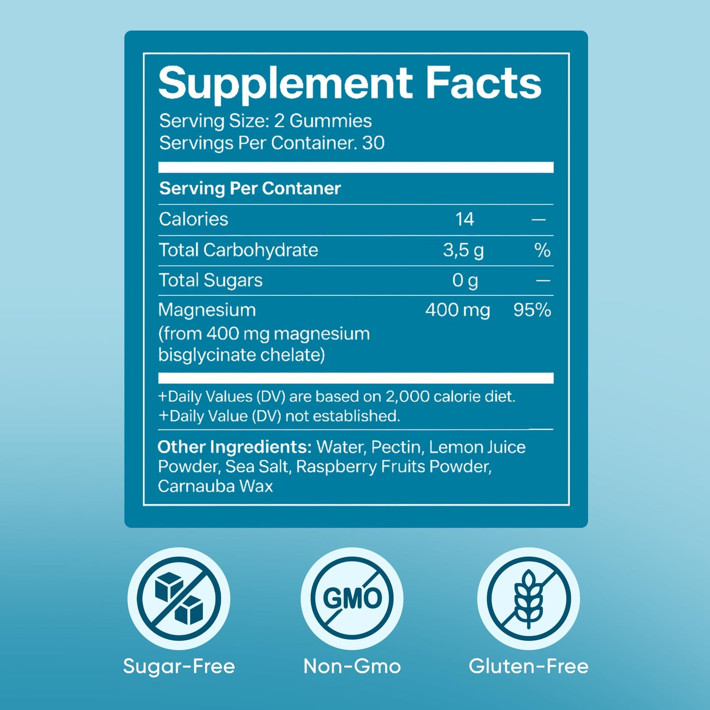 ZRRTXV Magnesium Bisglycinate Gummies 60 Gummies
