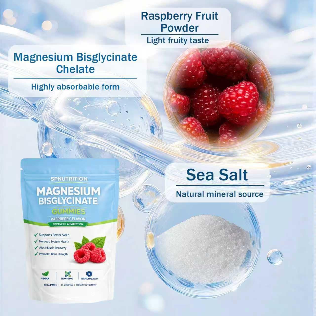 Belano Spnutrition Magnesium Bisglycinate Gummies, 60 Count