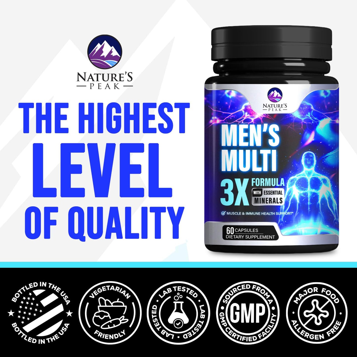 Nature's Peak Men's Multivitamins Capsules, 60 Count