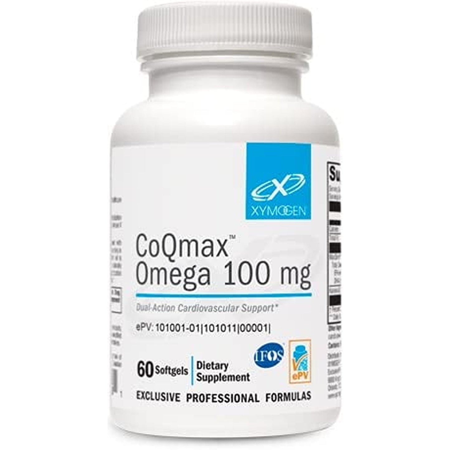 XYMOGEN CoQmax Omega 100 mg - Dual-Action Heart Health Support - CoQ10 Plus Fish Oil Omega-3 - MaxSimil Monoglyceride EPA DHA - Enhanced Absorption, 60 Softgels