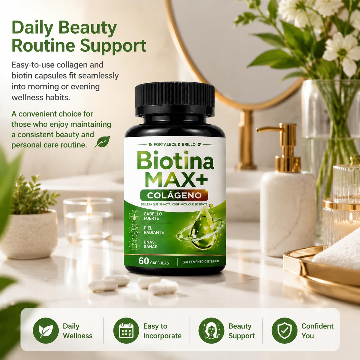 BunnyPal Biotina Max Colageno Capsules, 60 Capsules