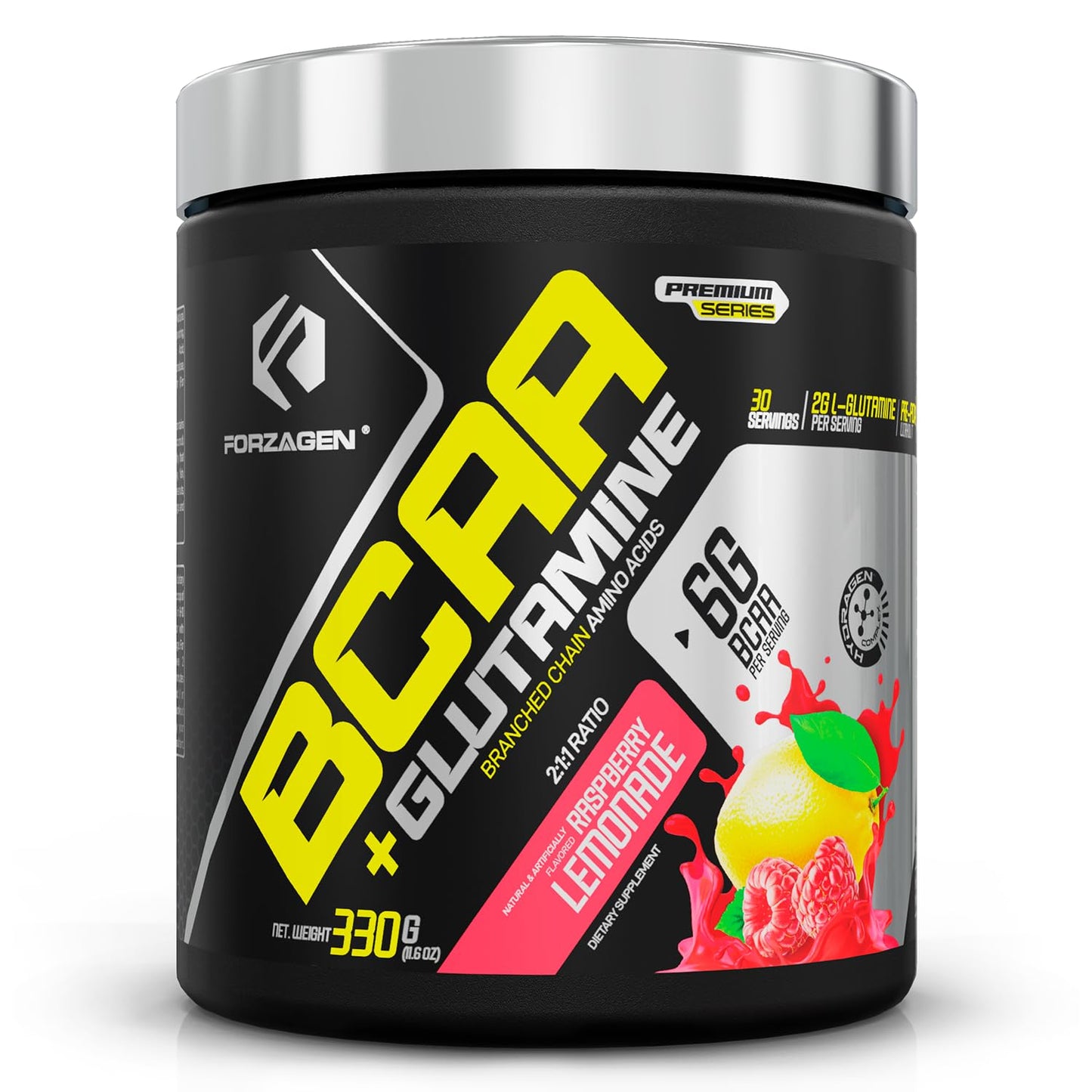 Forzagen BCAAs Amino Acids with Glutamine, Branched Chain Amino Acids Supplements Powder, 11.8 Ounce