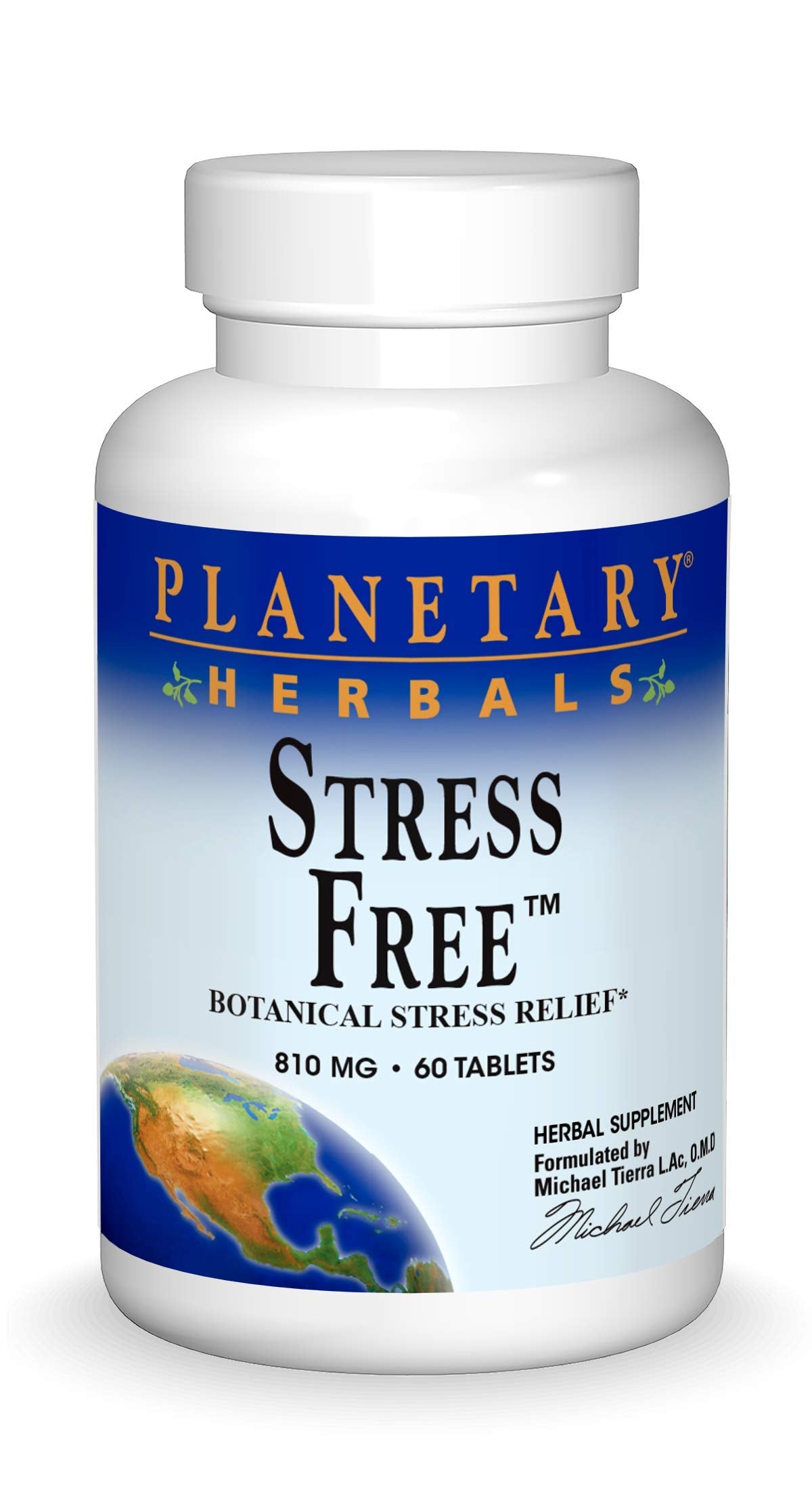 Planetary Herbals Stress Free Calm Formula Tablets, 60 Count