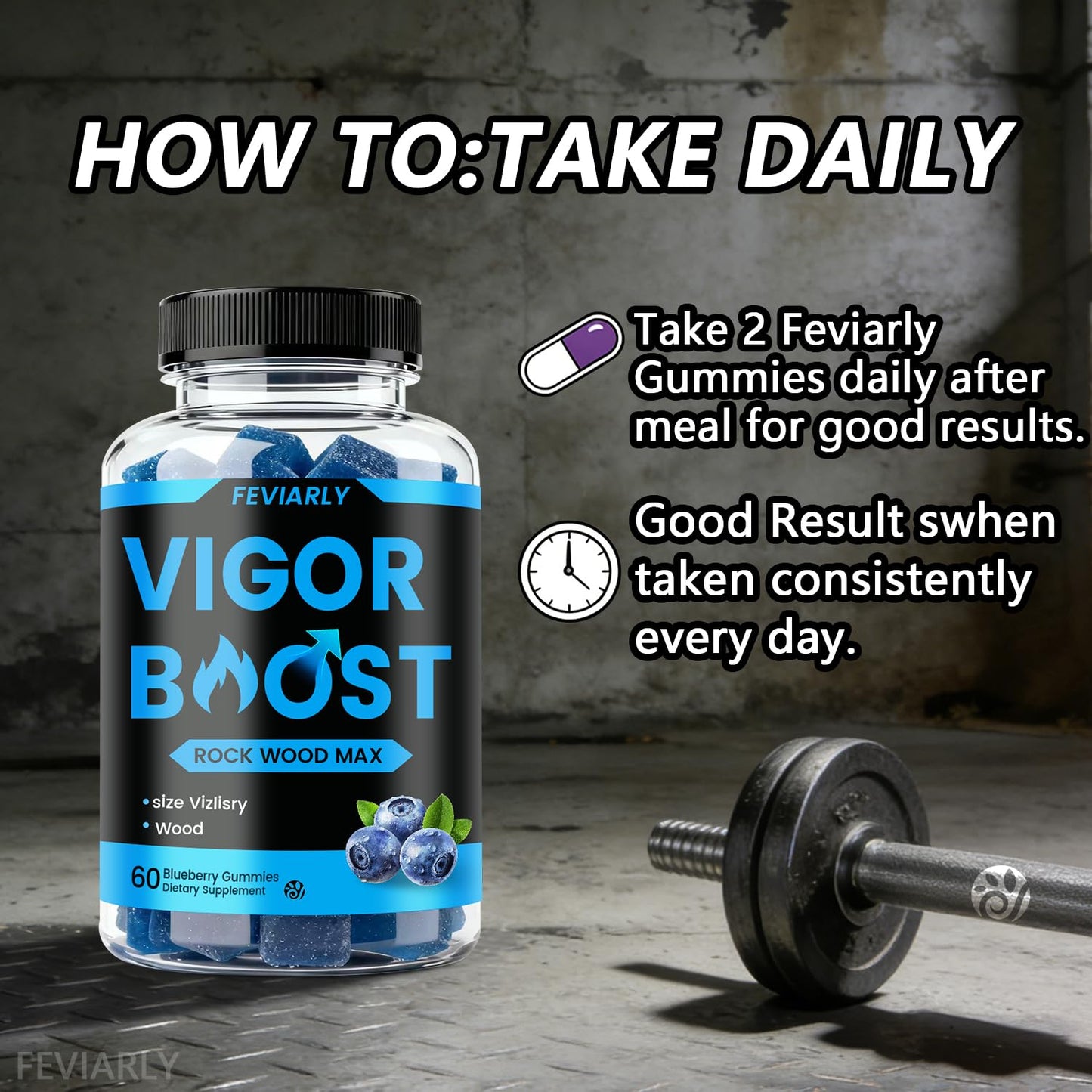 Feviarly Men's Vigor Boost Gummies, 60 Count