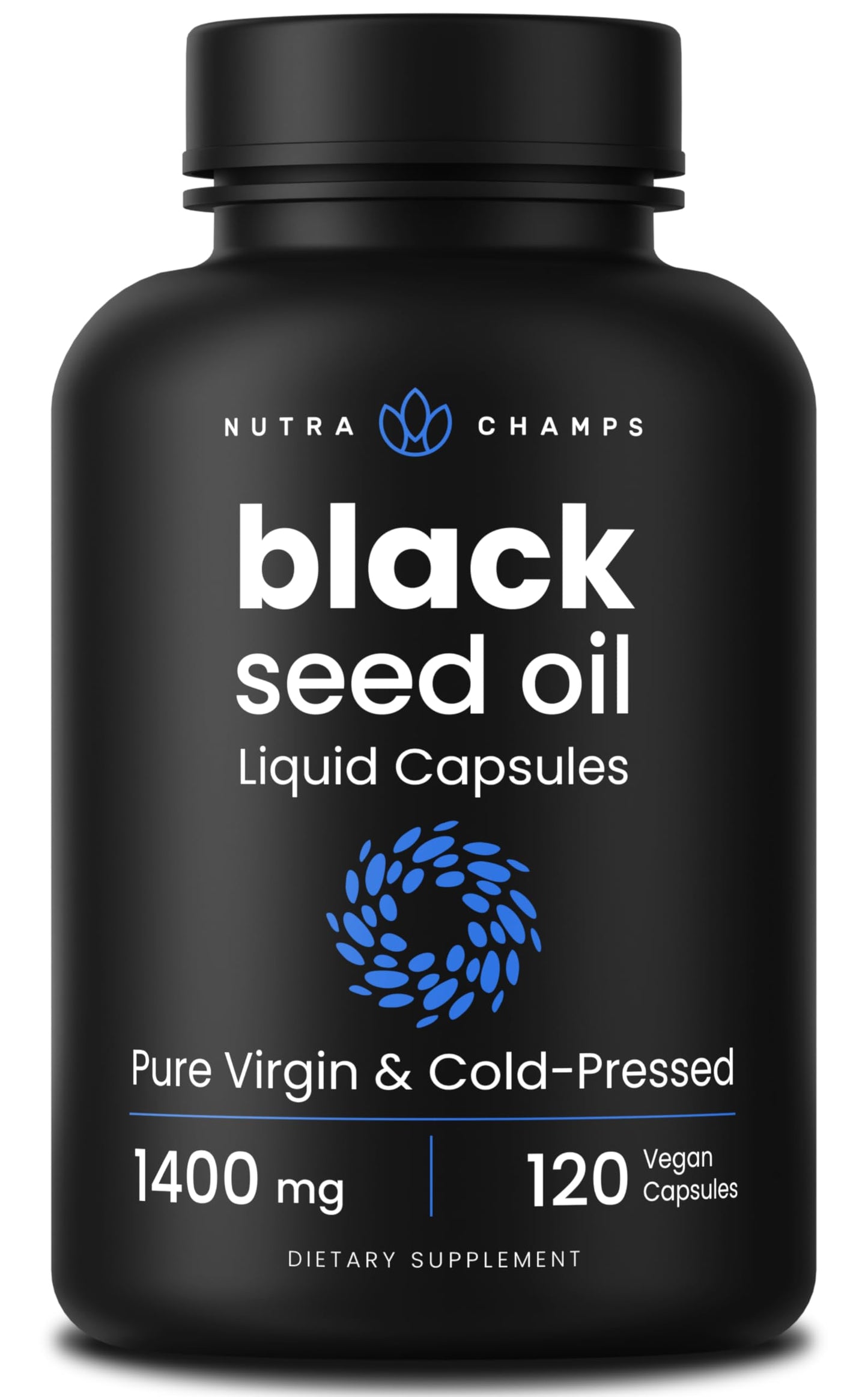 NutraChamps Black Seed Oil Organic Cold Pressed Capsules, 120 Count