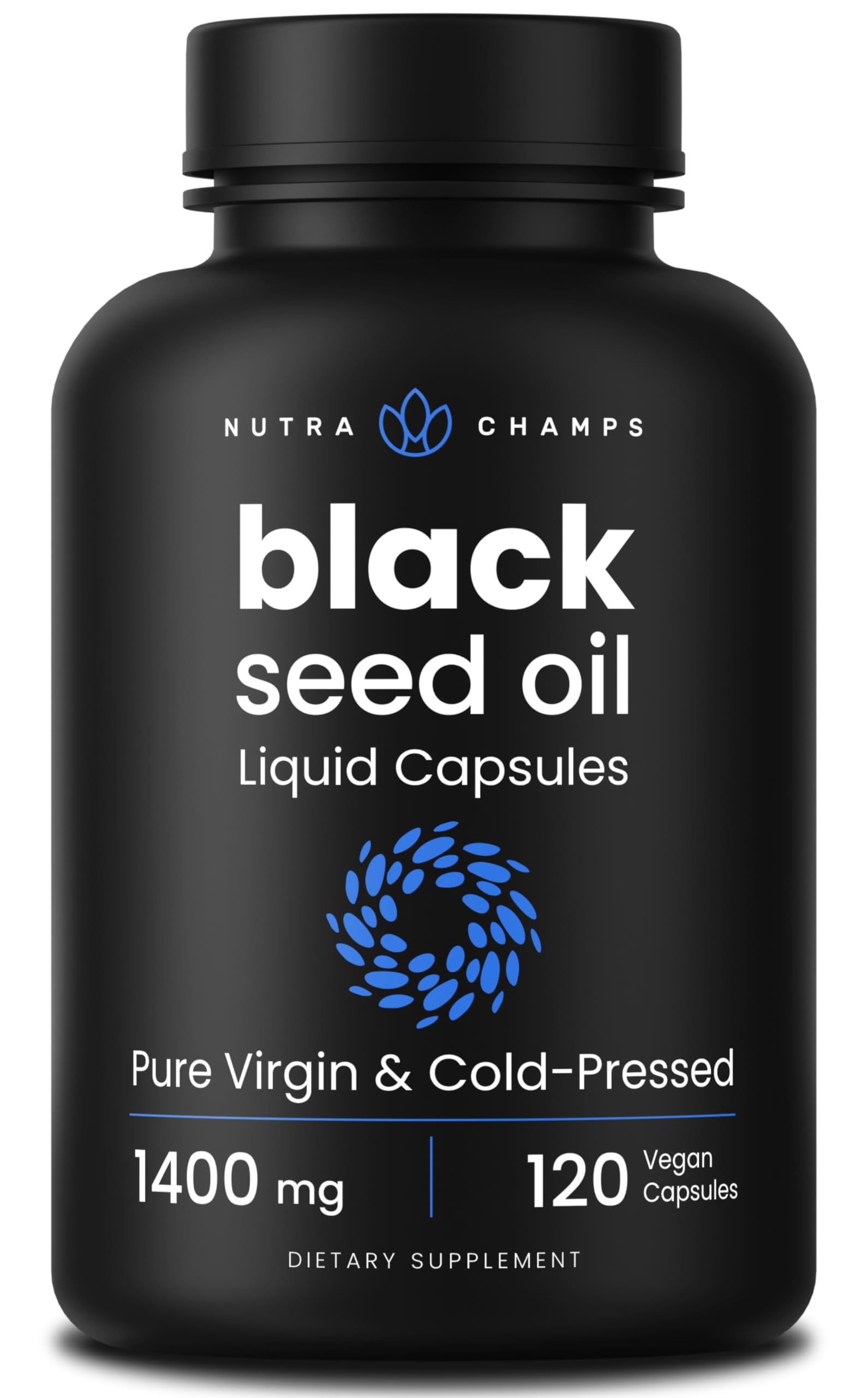 NutraChamps Black Seed Oil Organic Cold Pressed Capsules, 120 Count