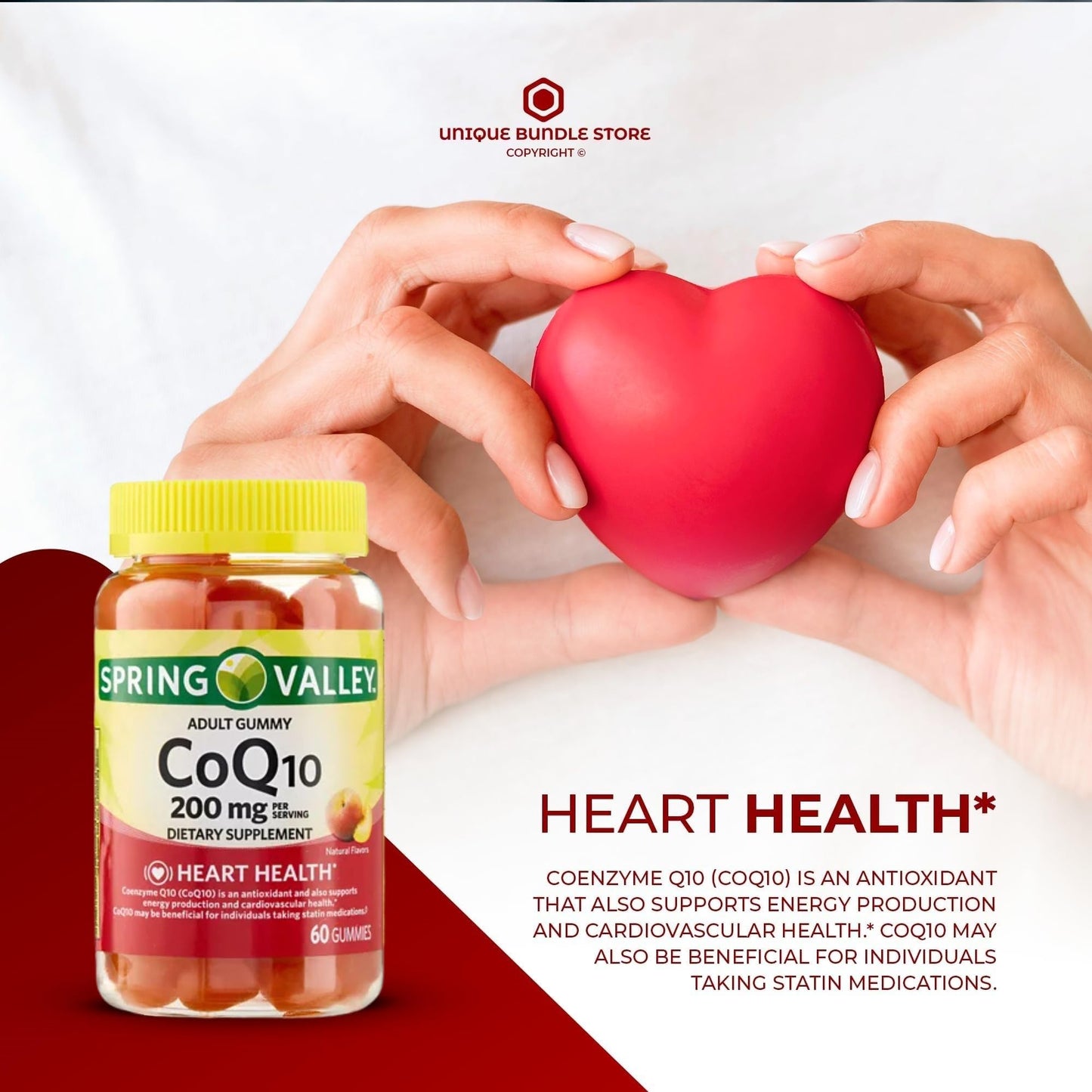 Unique Bundle Store CoQ10 200mg Gummies, 180 Count