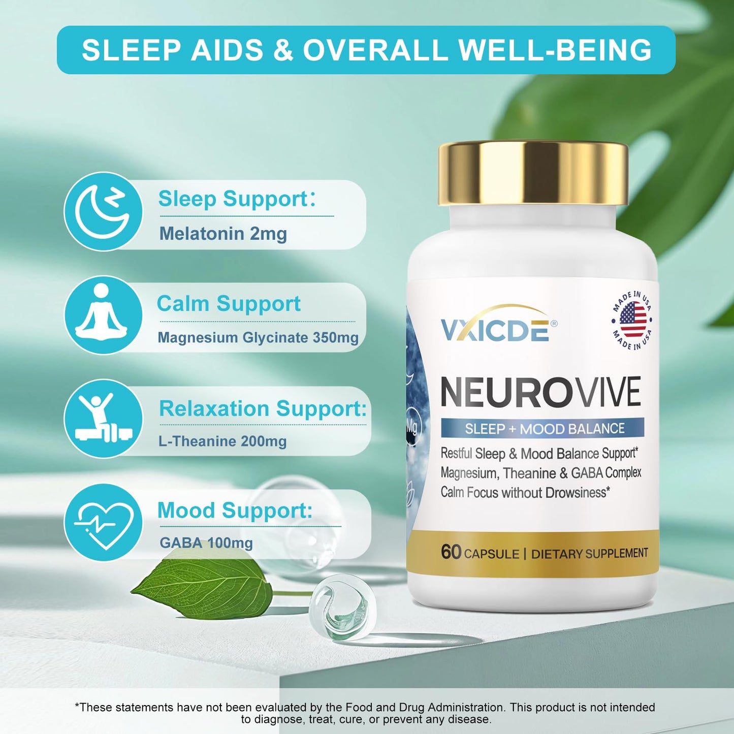 VXICDE NeuroVive Sleep Capsules 60 Capsules