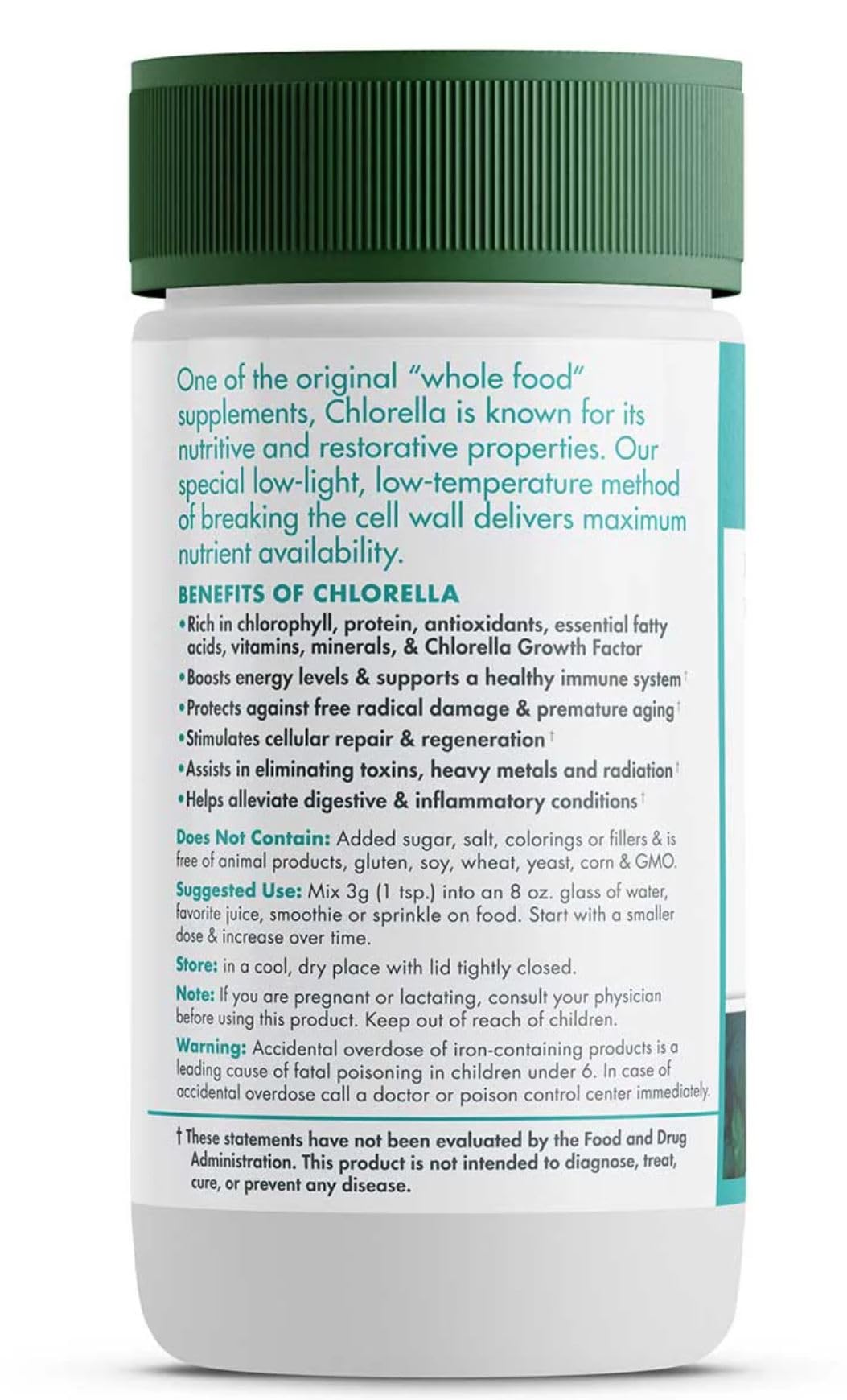Green Foods Organic Chlorella Powder, 2 Pack, Vegan, Non-GMO