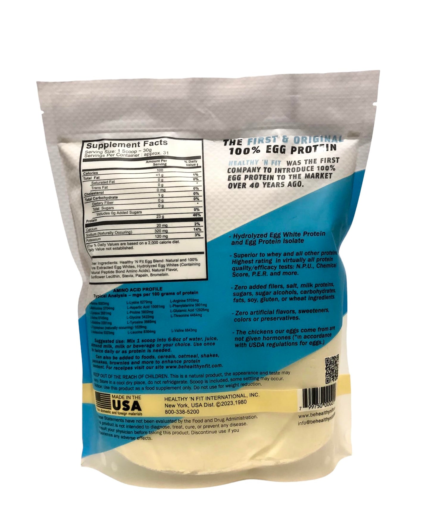 Healthy 'N Fit 100% Egg Protein - Vanilla Ice Cream Protein Powder, 32 Servings